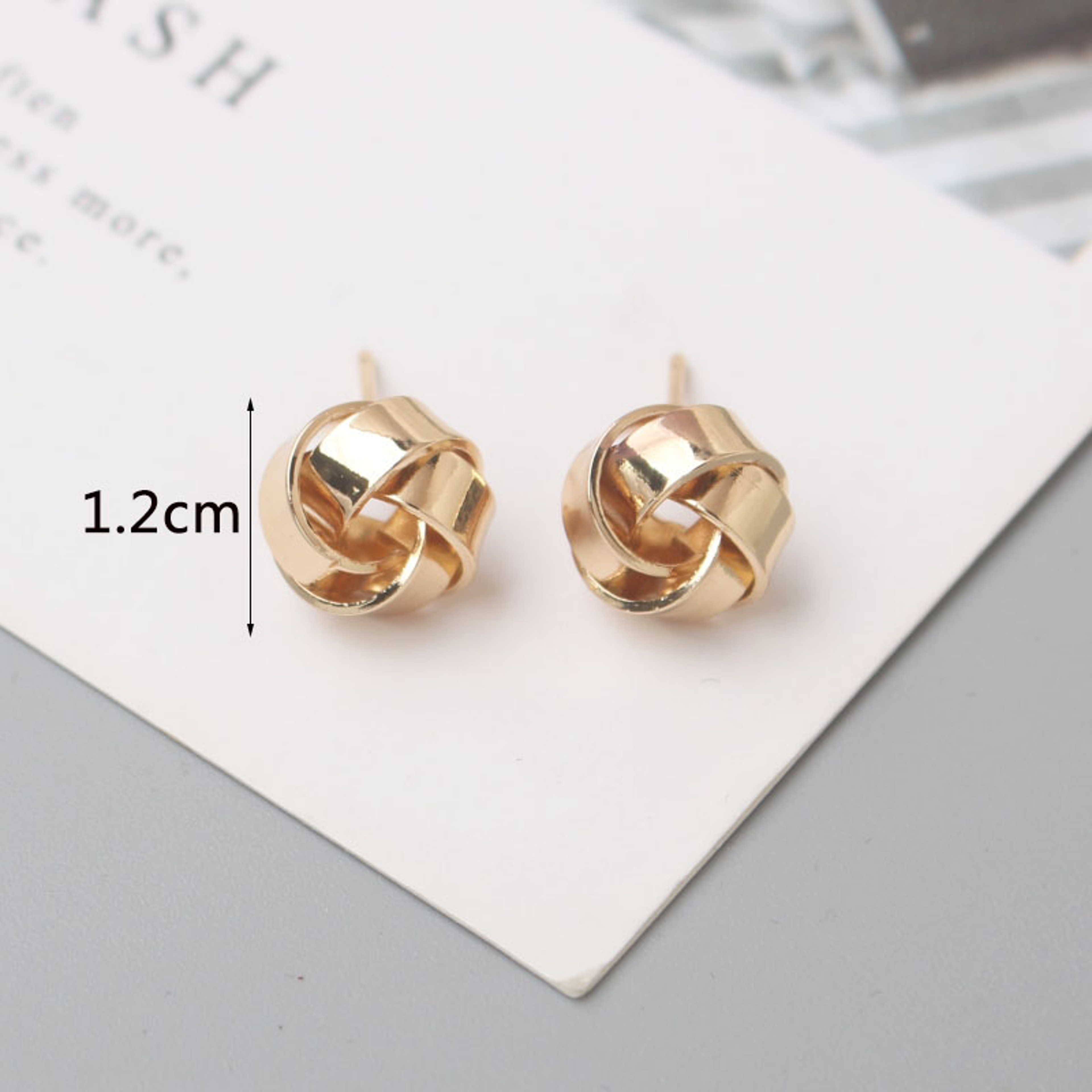 Twisted Gold Knot Stud Earrings Gold Stud Earrings For Everyday Elegance 7