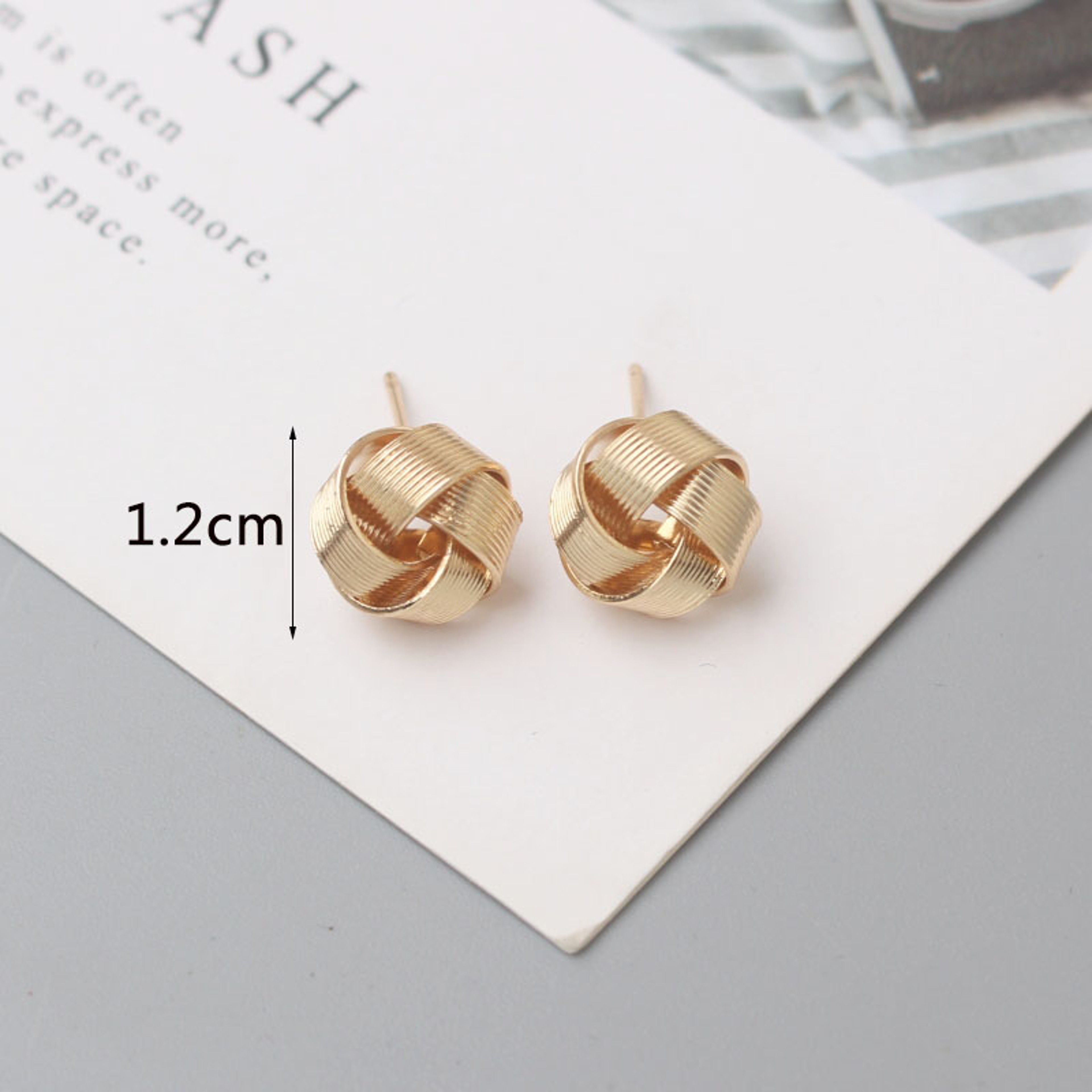 Twisted Gold Knot Stud Earrings Gold Stud Earrings For Everyday Elegance 10