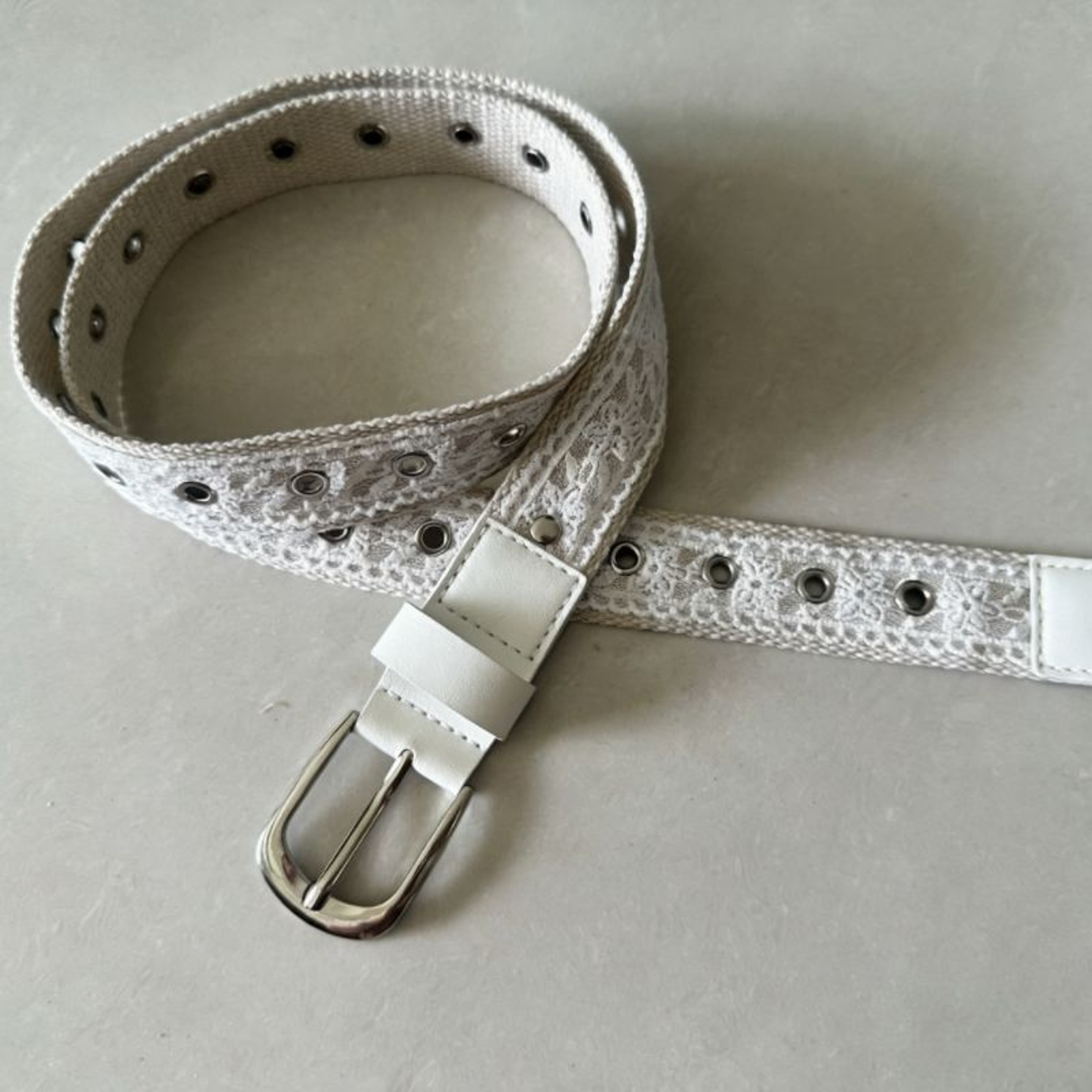 Vintage Lace Canvas Waist Belt For Women Retro Decorative Jean Belt With Metal Buckle 4
