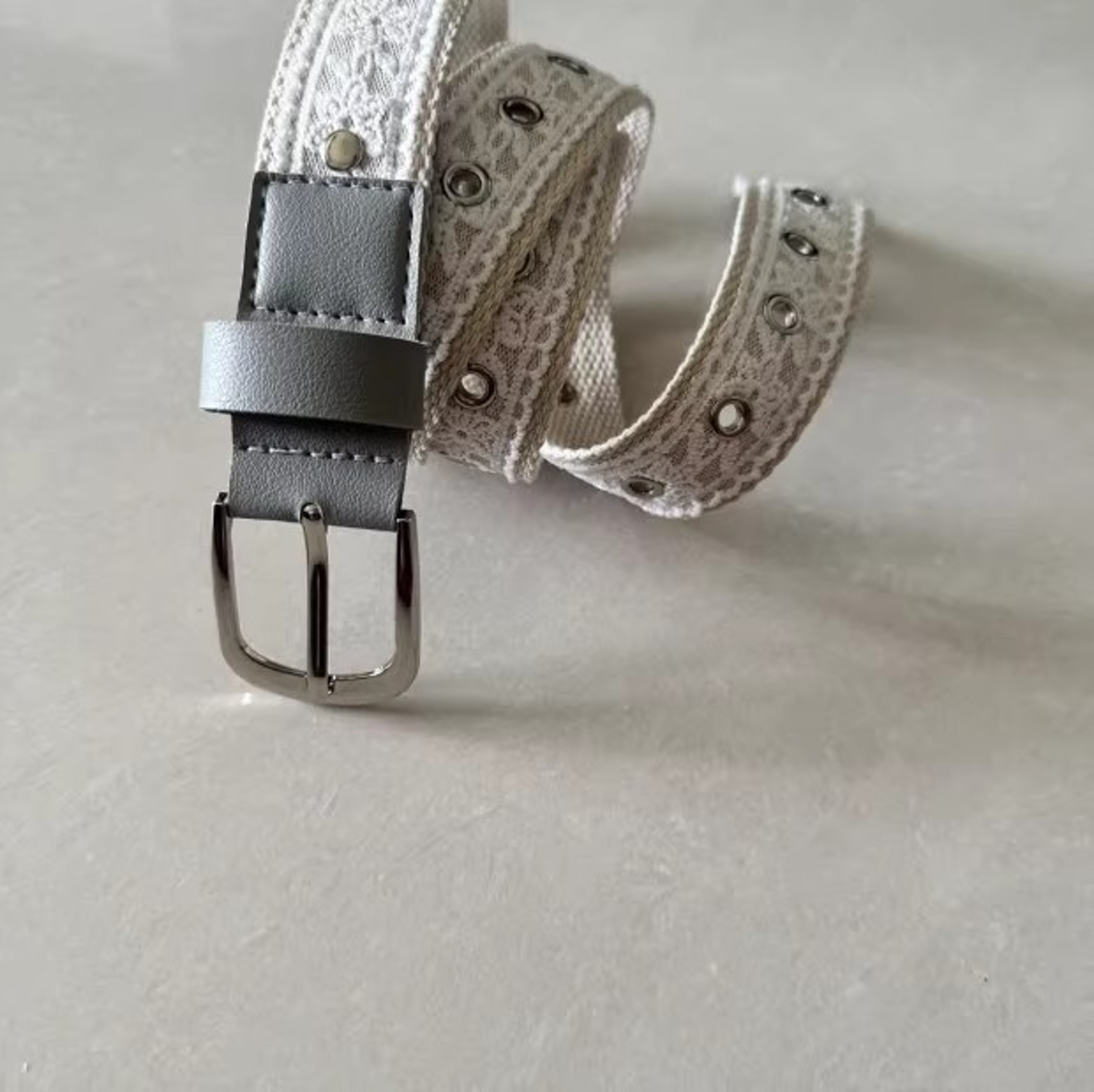Vintage Lace Canvas Waist Belt For Women Retro Decorative Jean Belt With Metal Buckle 3