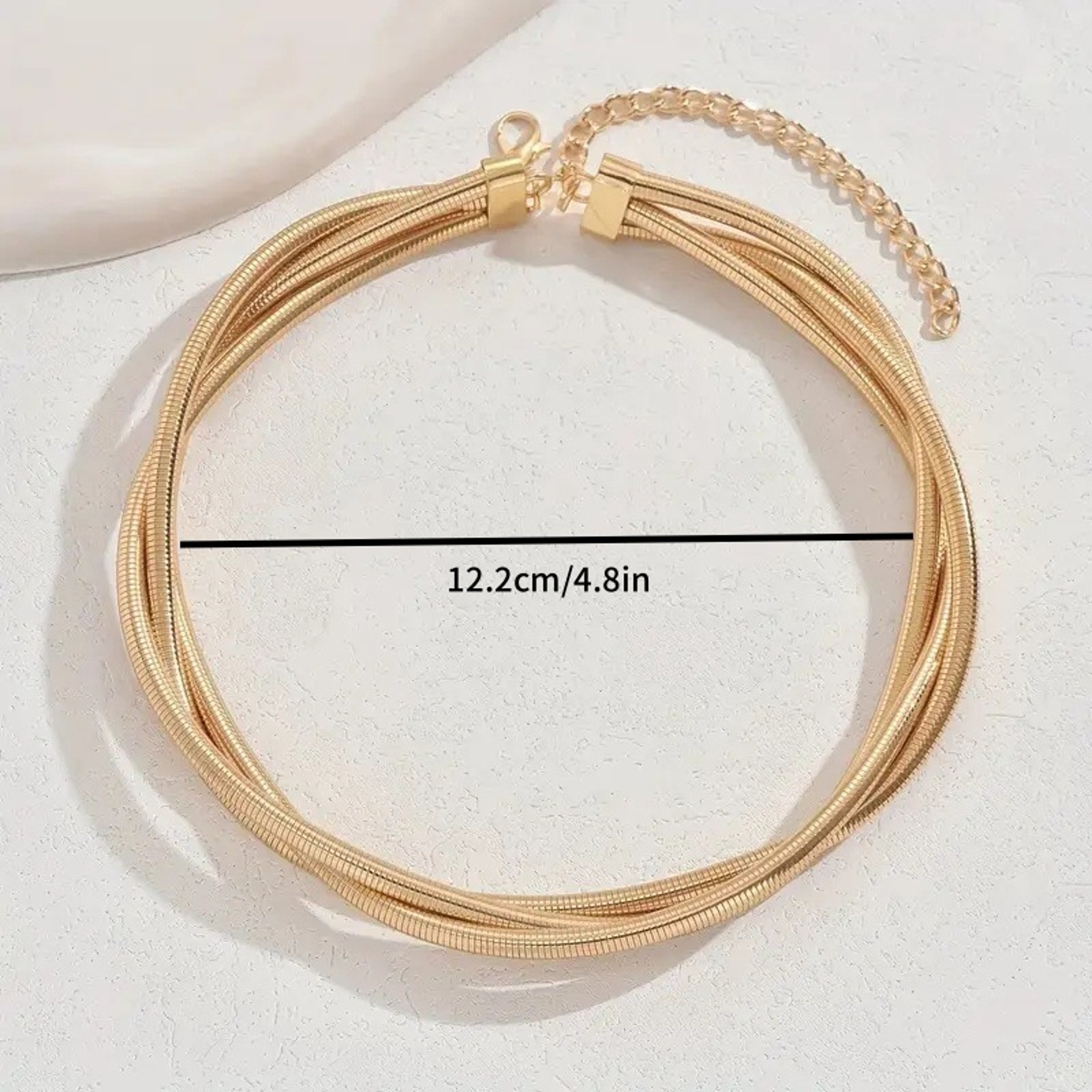 Layered Snake Chain Choker Necklace Gold Silver Mix Unisex Chain Necklace – view 6