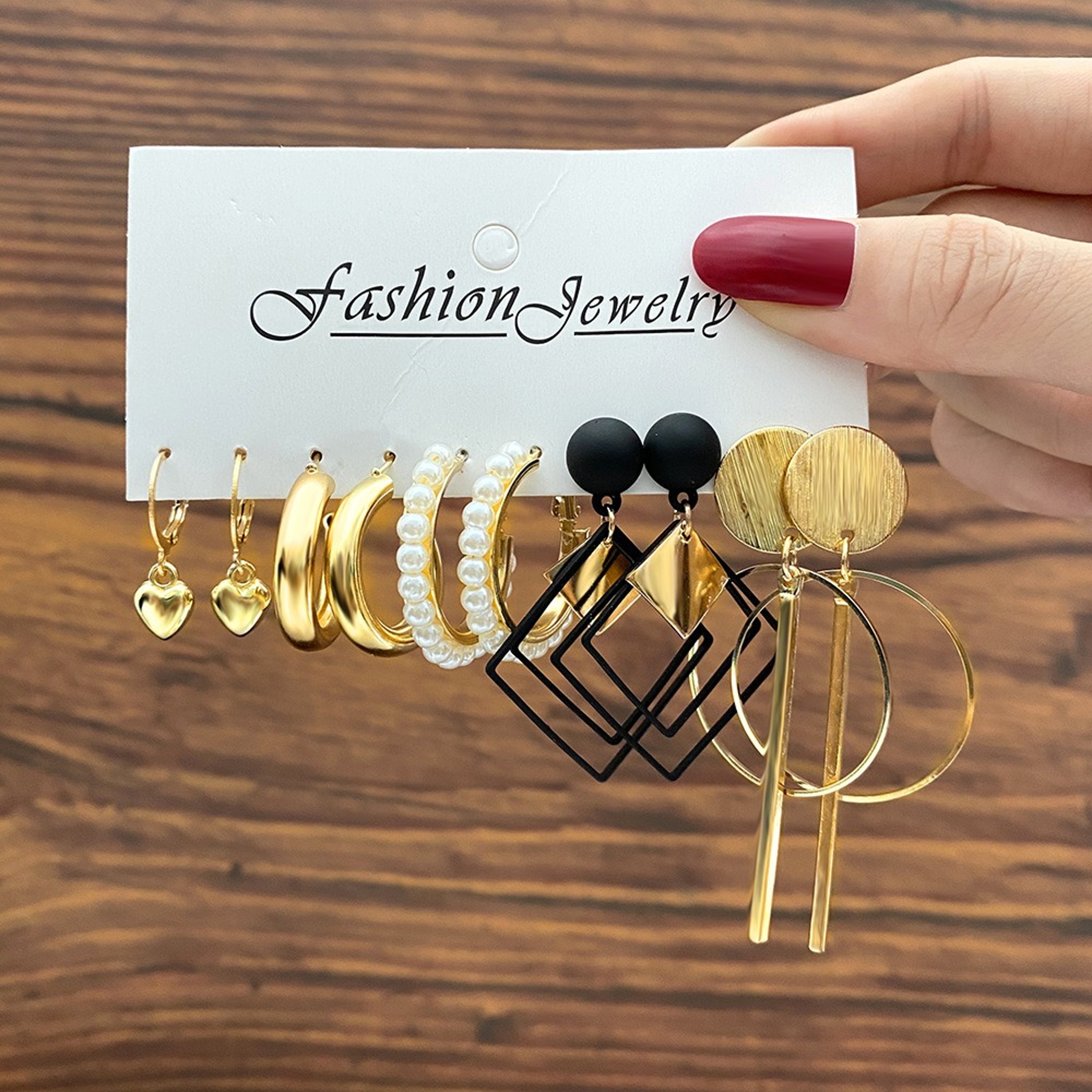 Geometric Tassel Earrings Set Acrylic Dangle Statement Party Earrings for Women – view 4