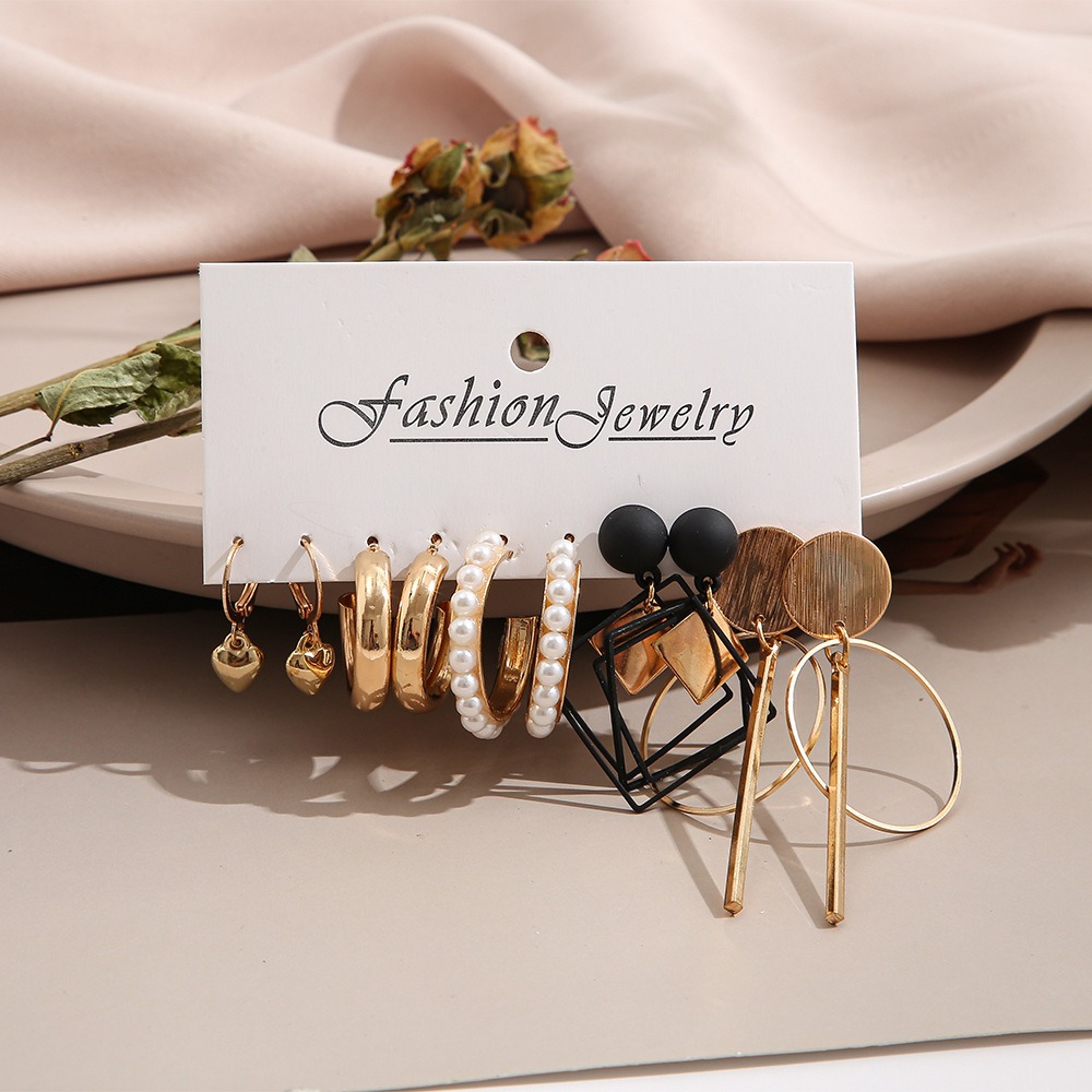 Geometric Tassel Earrings Set Acrylic Dangle Statement Party Earrings for Women – view 5