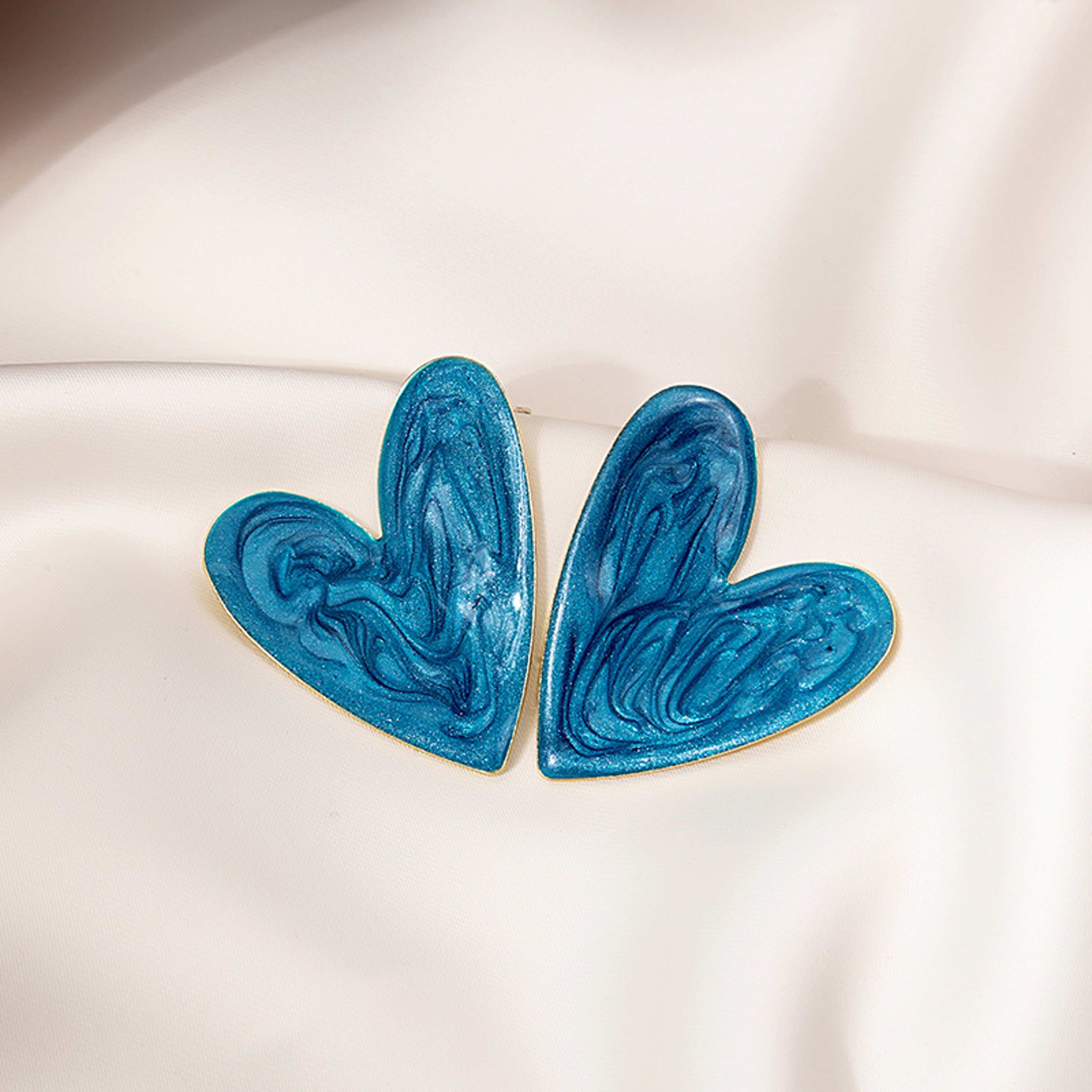 Colorful Heart Stud Earrings Heart Stud Earrings With Graffiti Enamel For Women Party  Everyday Jew 3
