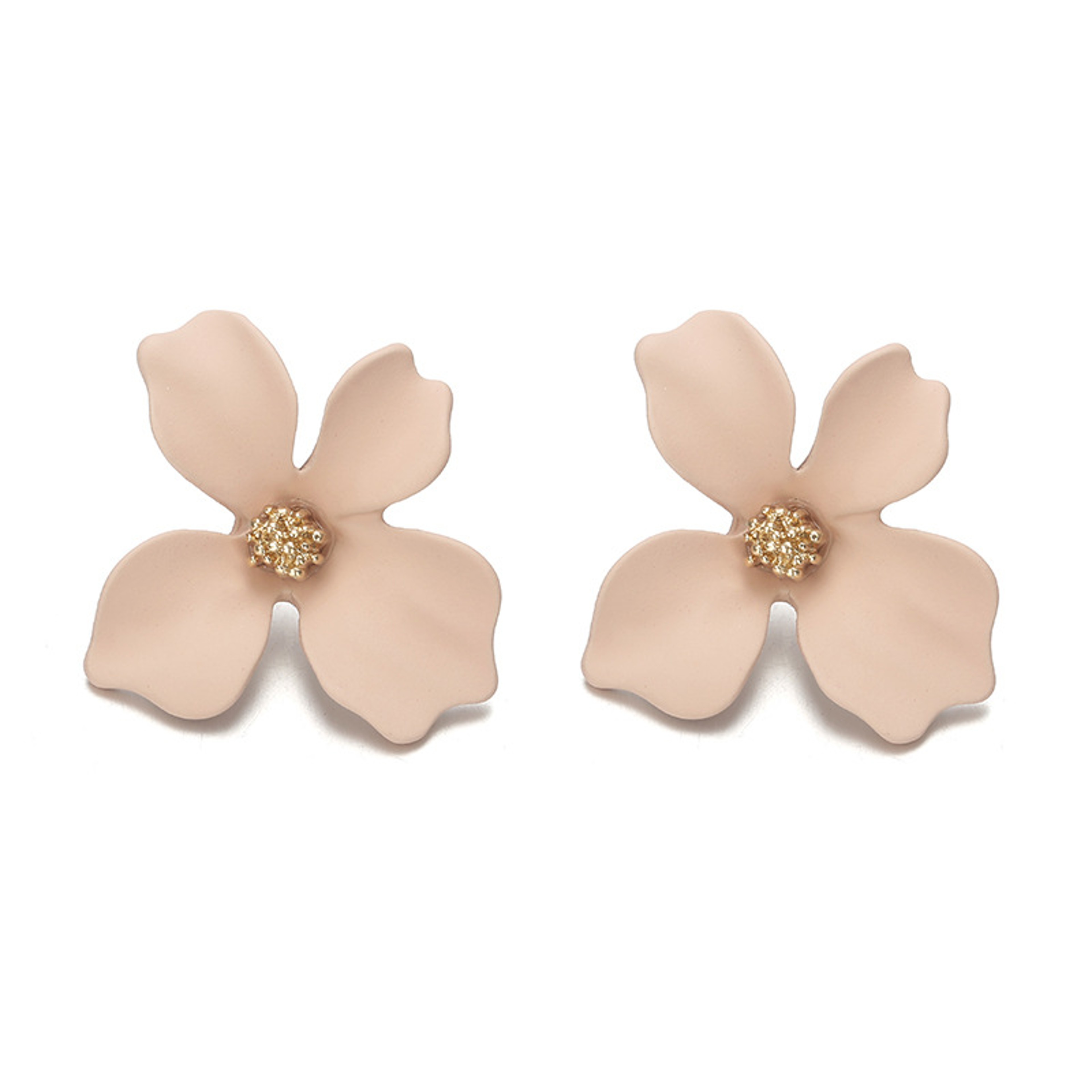 White Orange Floral Statement Stud Earrings For Women Flower Stud Earrings Statement Earrings Weddi 3