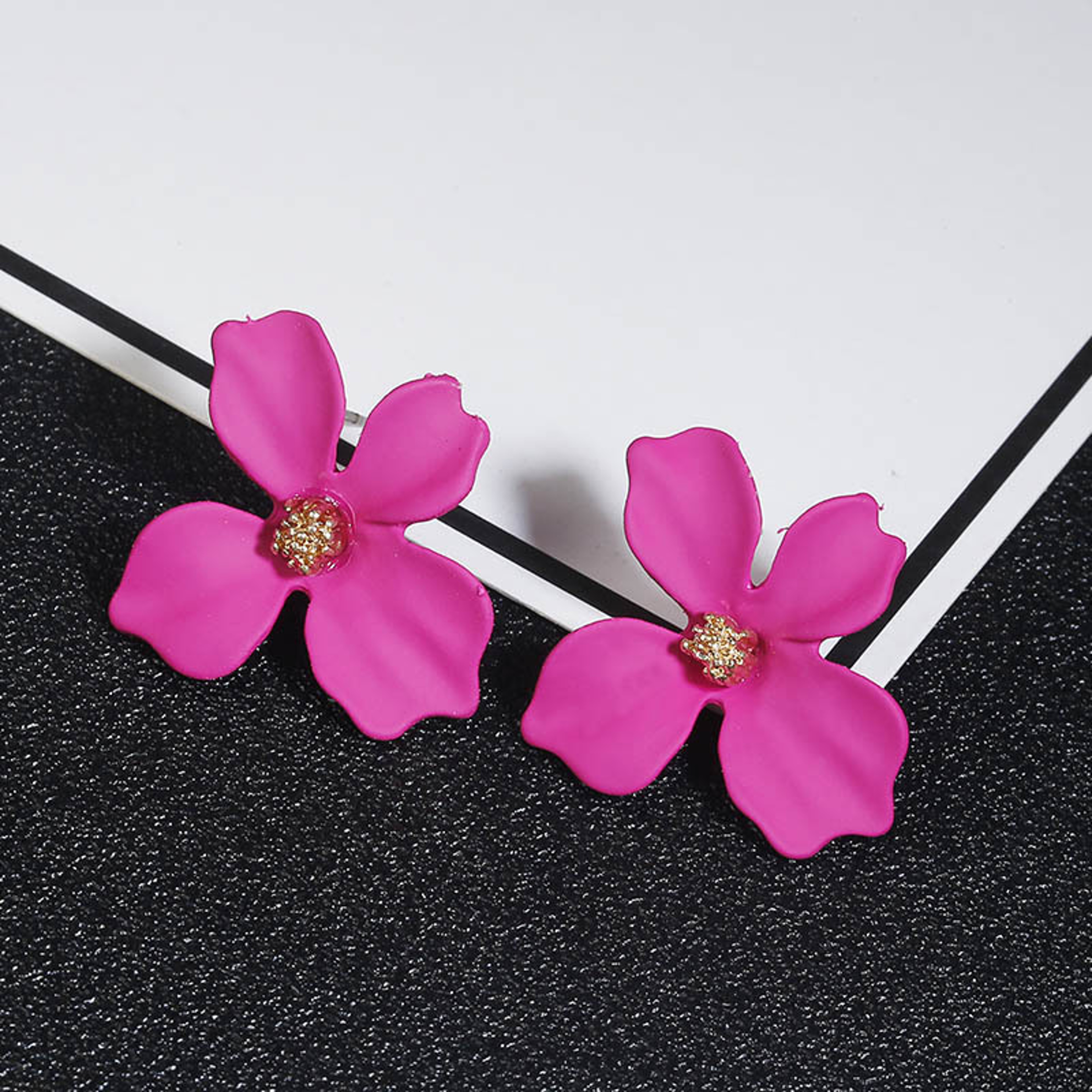 White Orange Floral Statement Stud Earrings For Women Flower Stud Earrings Statement Earrings Weddi 4