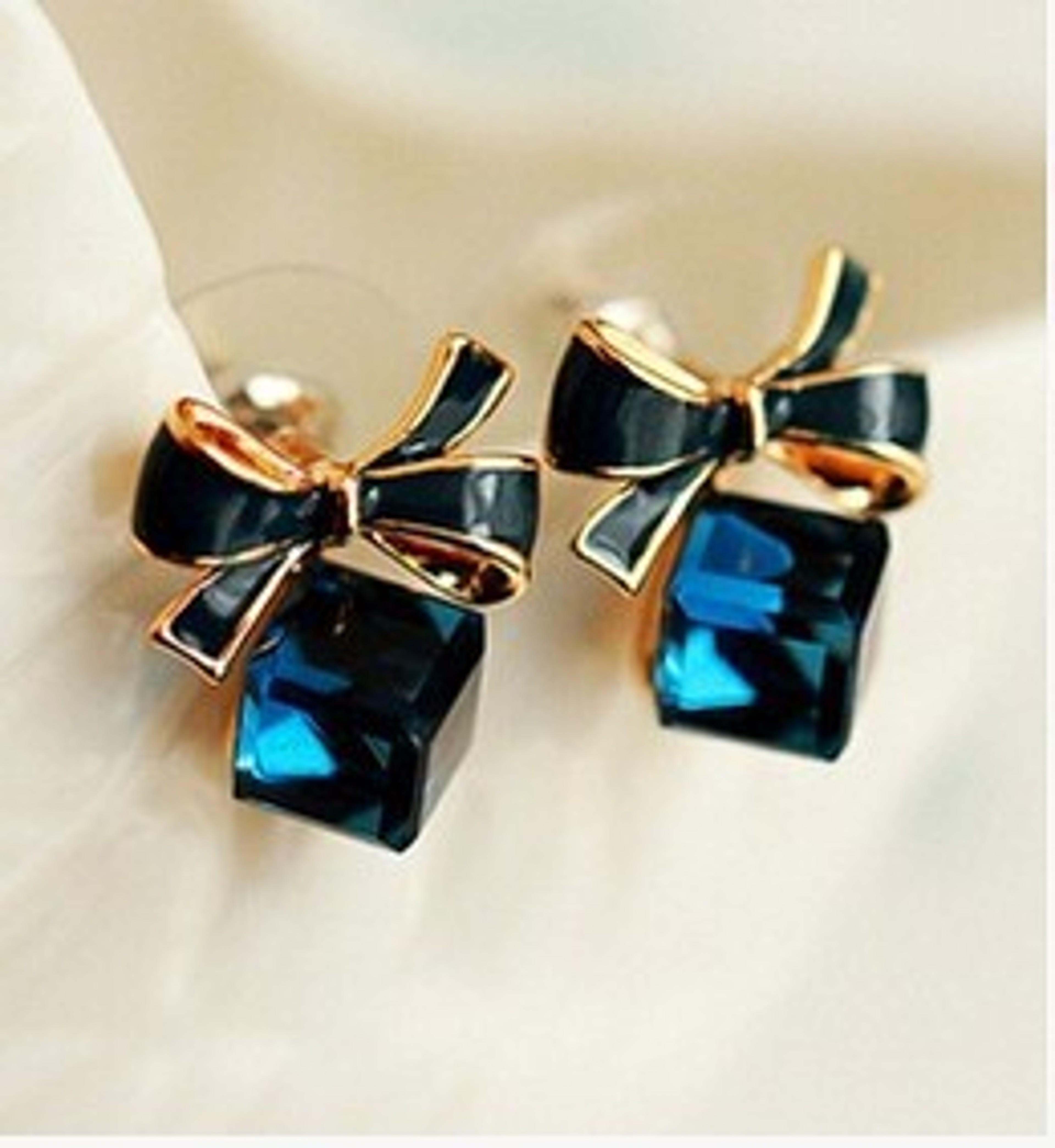 Blue Crystal Korean Earrings Silver Star Earrings for Women | Elegant Celestial Jewelry – view 1