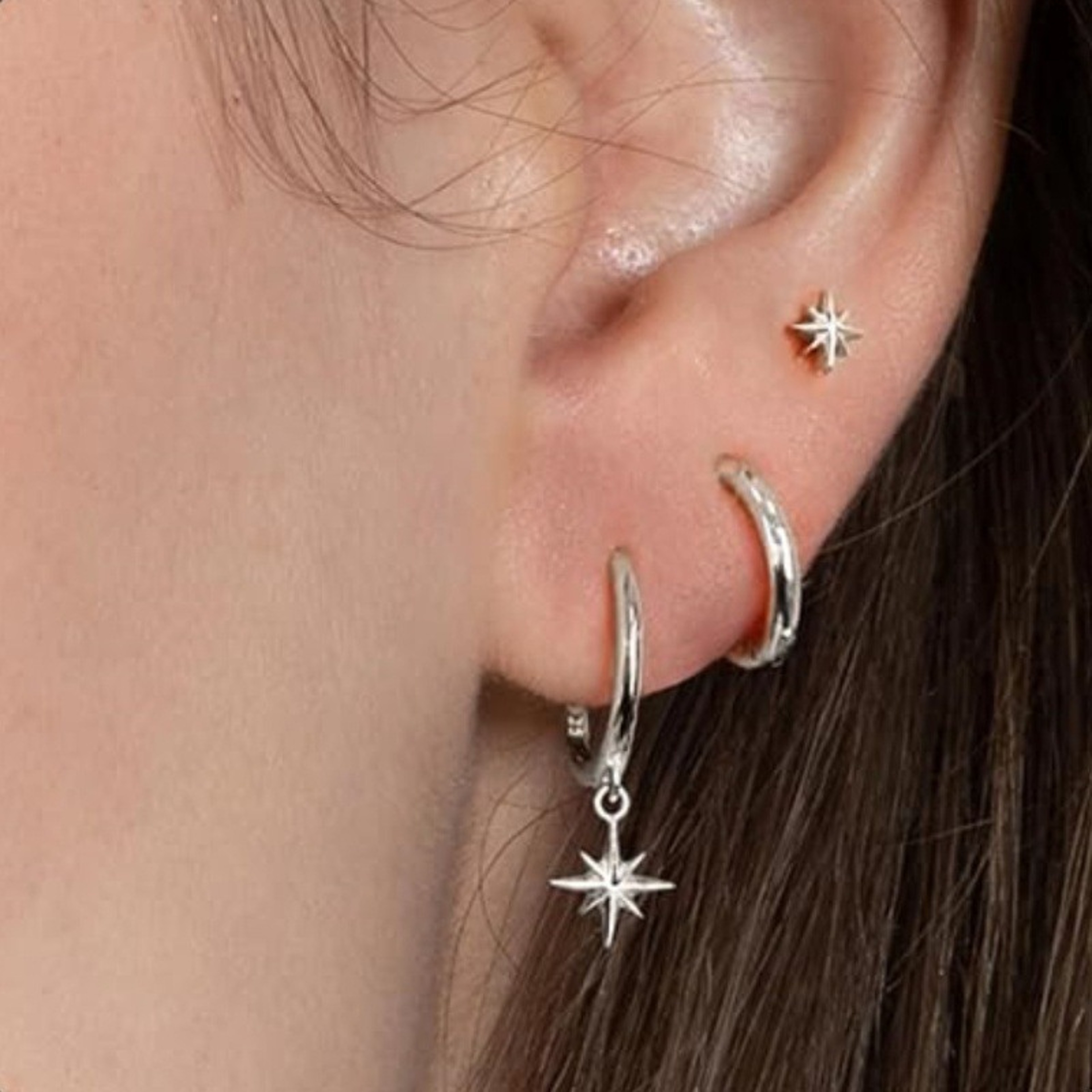 Celestial Gold Star Sun Earrings Set Stainless Steel Stud Earrings With Zircon For Women 4