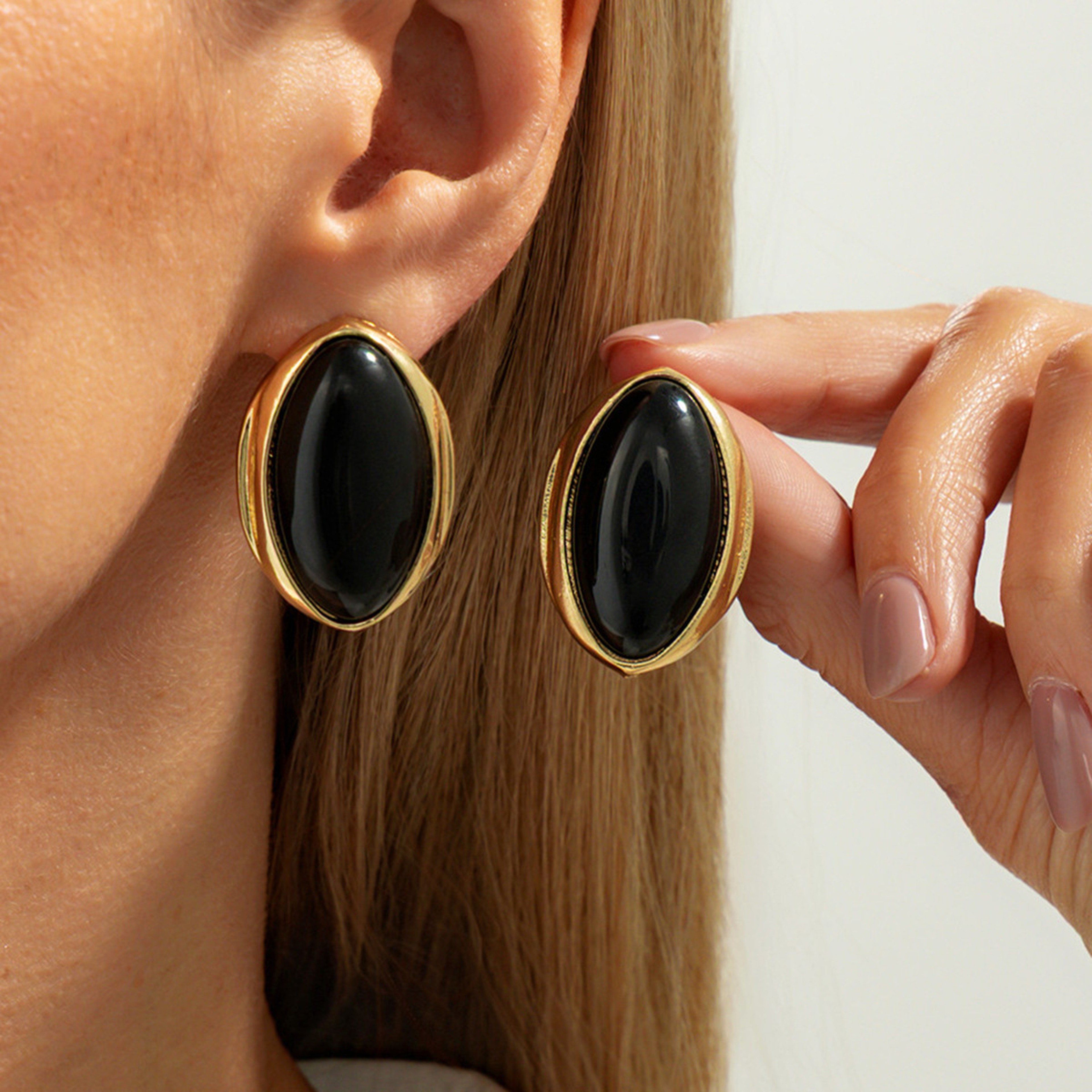 Geometric Stud Earrings For Women Resin Acrylic Oval Statement Party Earrings 3