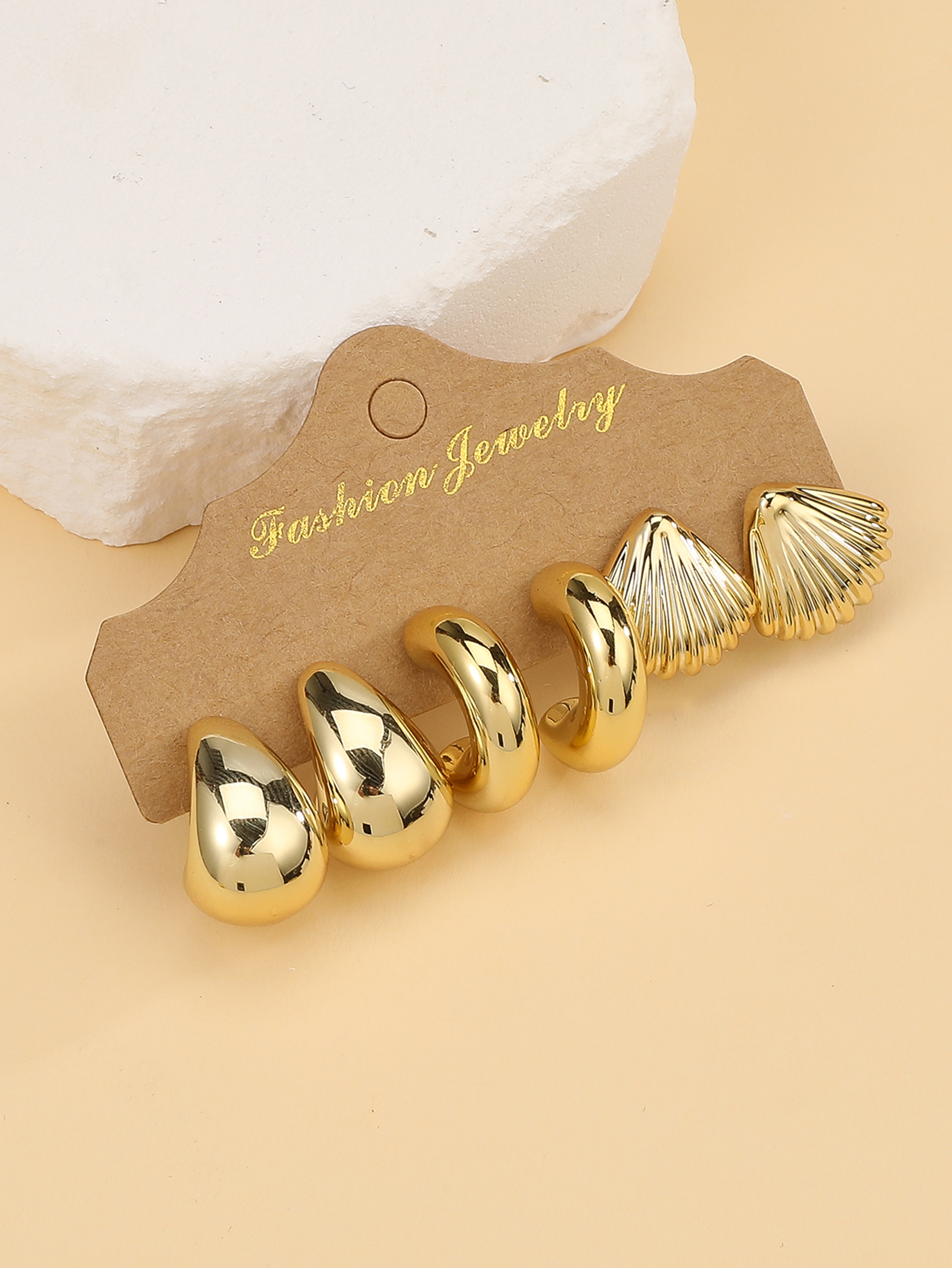 Golden Starfish Earrings  Seashell Beach Jewelry Set For Vacation  Everyday Style 0
