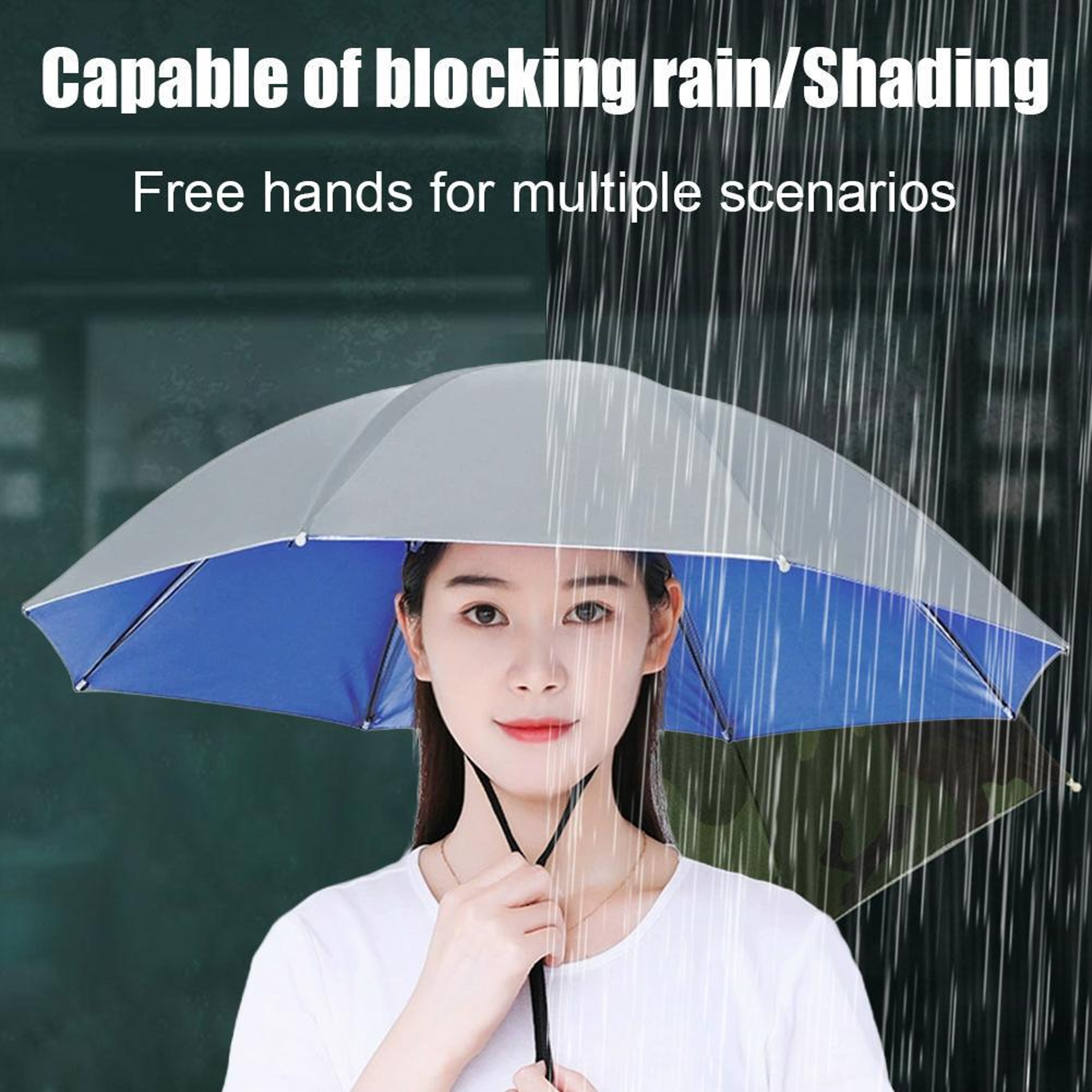 Portable Head Mounted Umbrella Hat Foldable UV Protection Hat For Fishing Camping  Outdoor Adventur 0