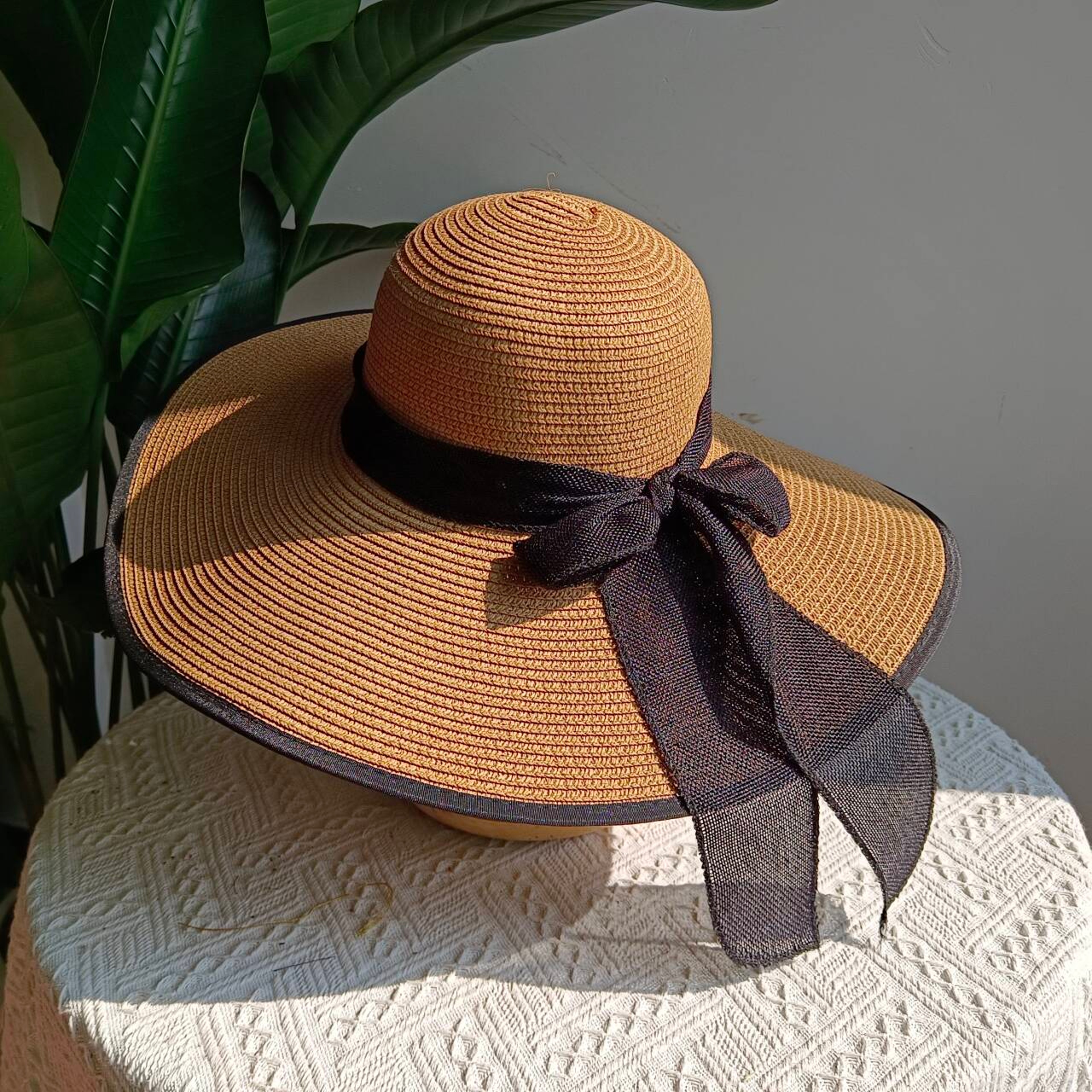 Wide Brim Straw Hat For Women Foldable Beach Hat With UV Sun Protection For Travel  Summer 3