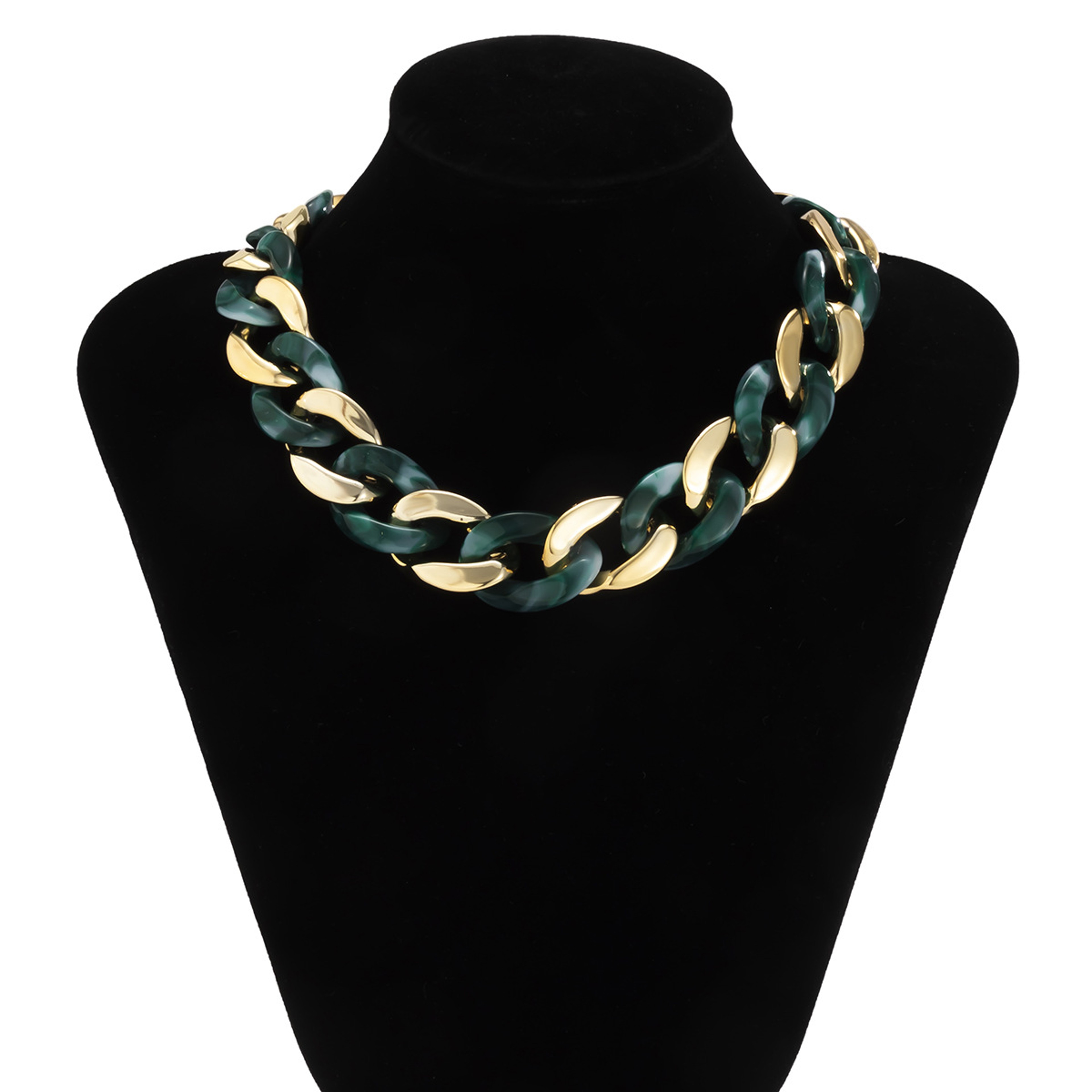 Punk Cross Necklace Gothic Acrylic Chain Necklace with Hip Hop Buckle Design for Women – view 5