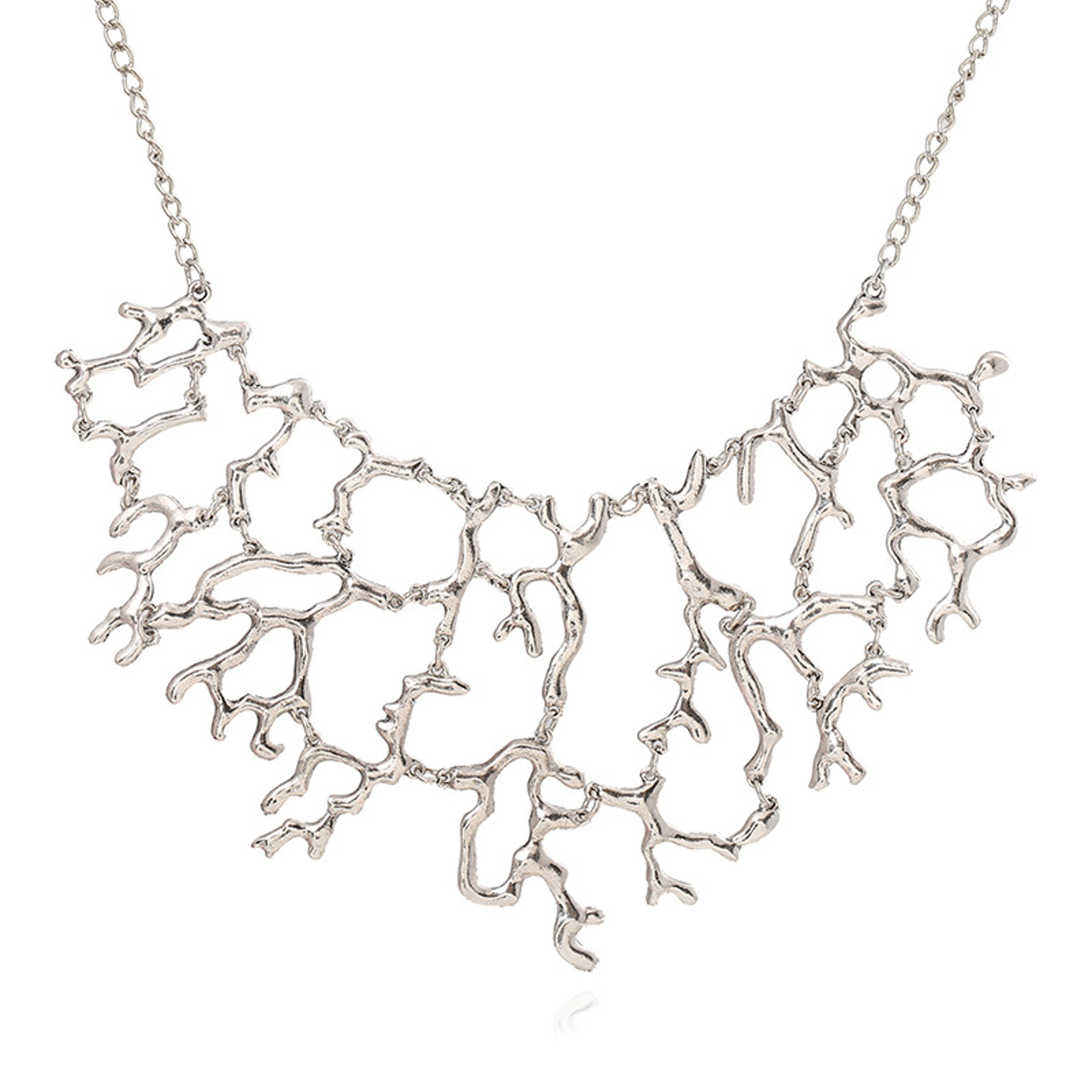 Vintage Tree Branch Statement Necklace Bold Punk Collar Choker Maxi Necklace For Women 2