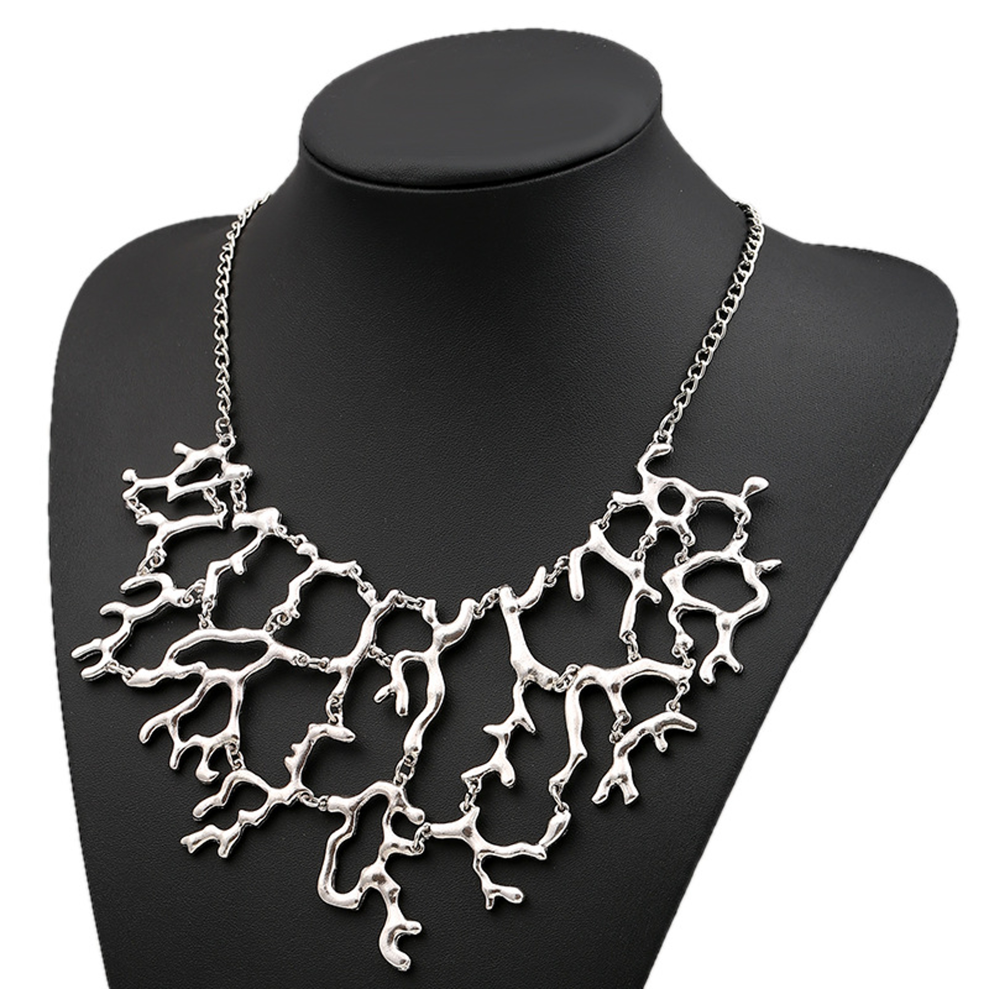 Vintage Tree Branch Statement Necklace Bold Punk Collar Choker Maxi Necklace For Women 5