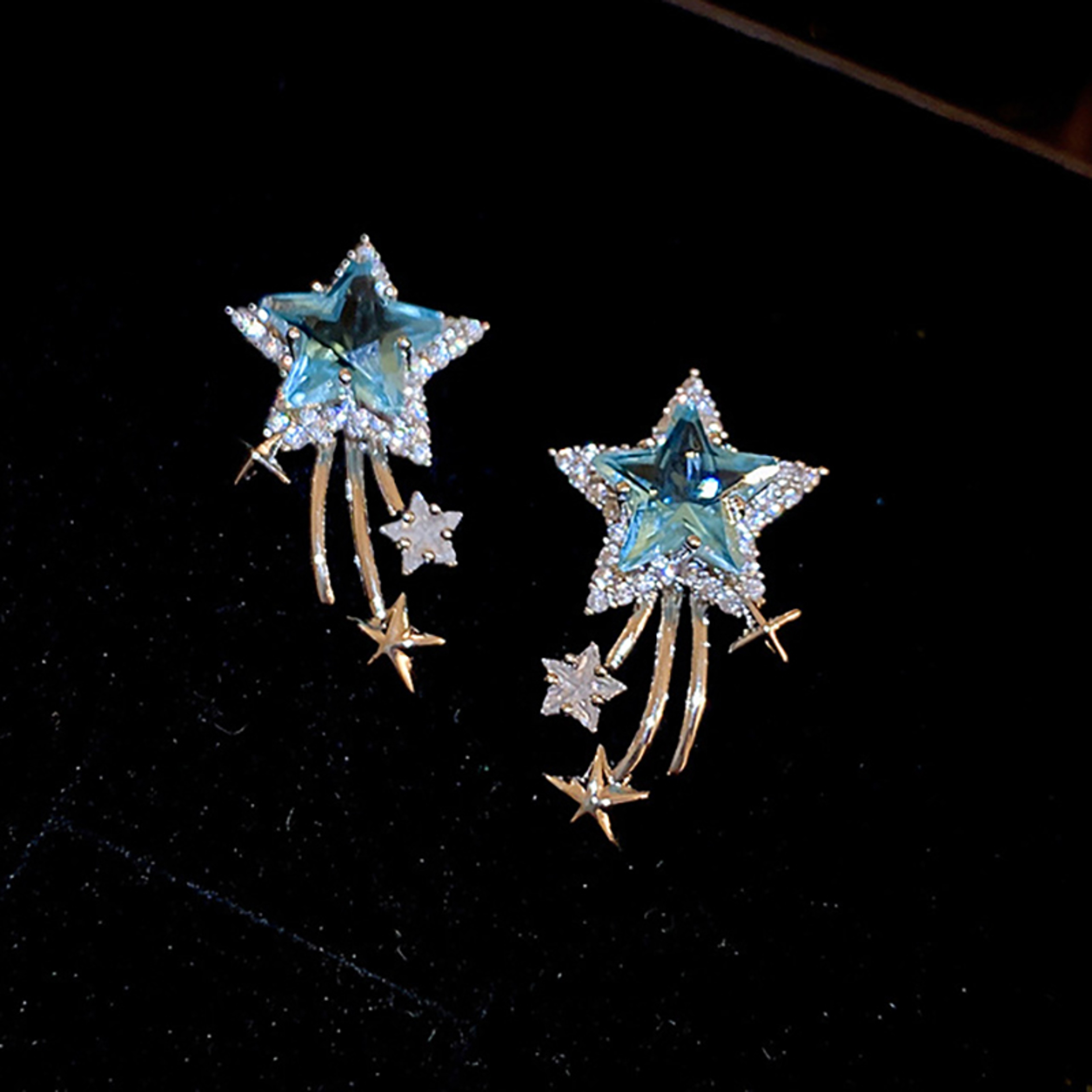 Celestial Star Zircon Earrings Sparkly Star Earrings For Women With Elegant Crystal Ear Hooks 0