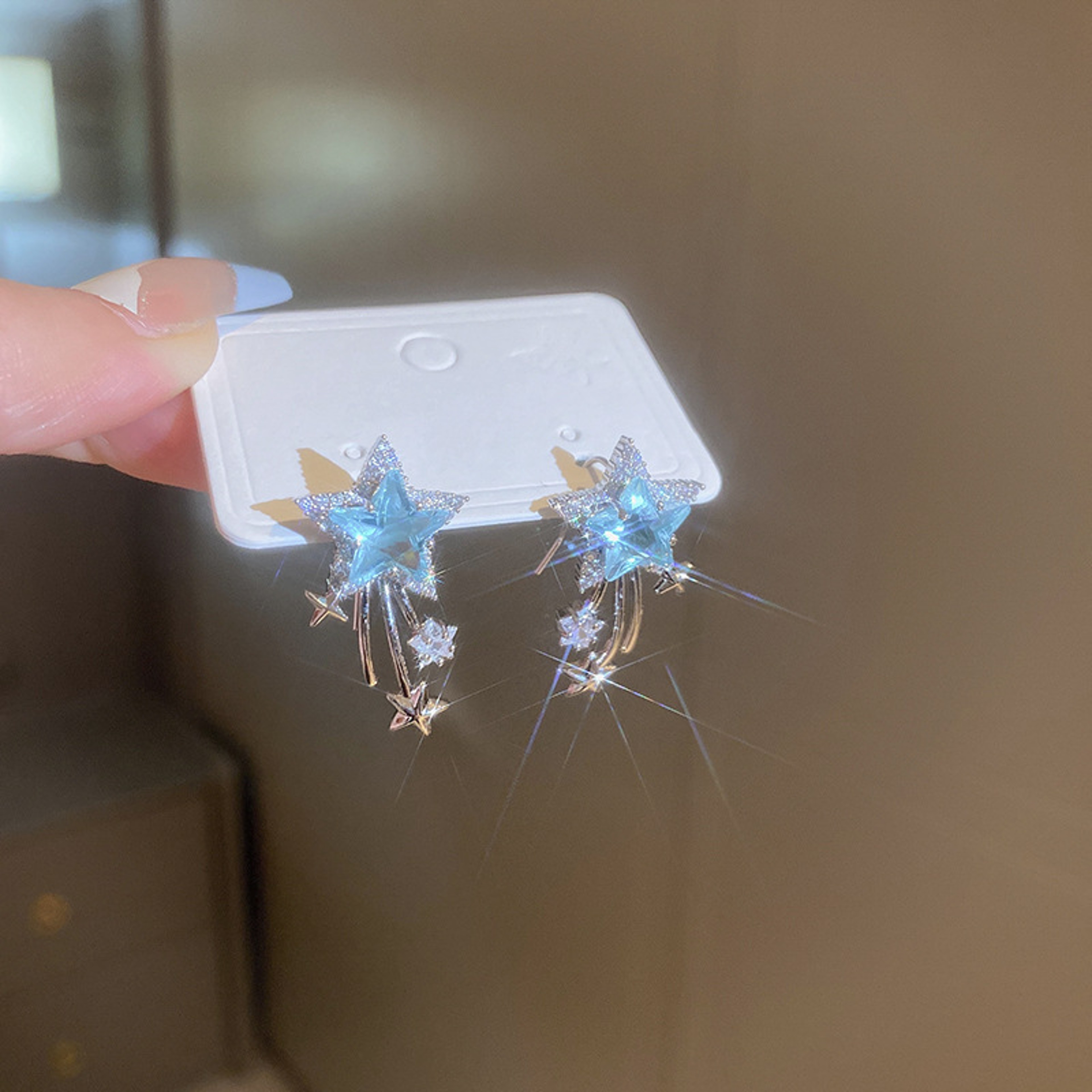 Celestial Star Zircon Earrings Sparkly Star Earrings For Women With Elegant Crystal Ear Hooks 3