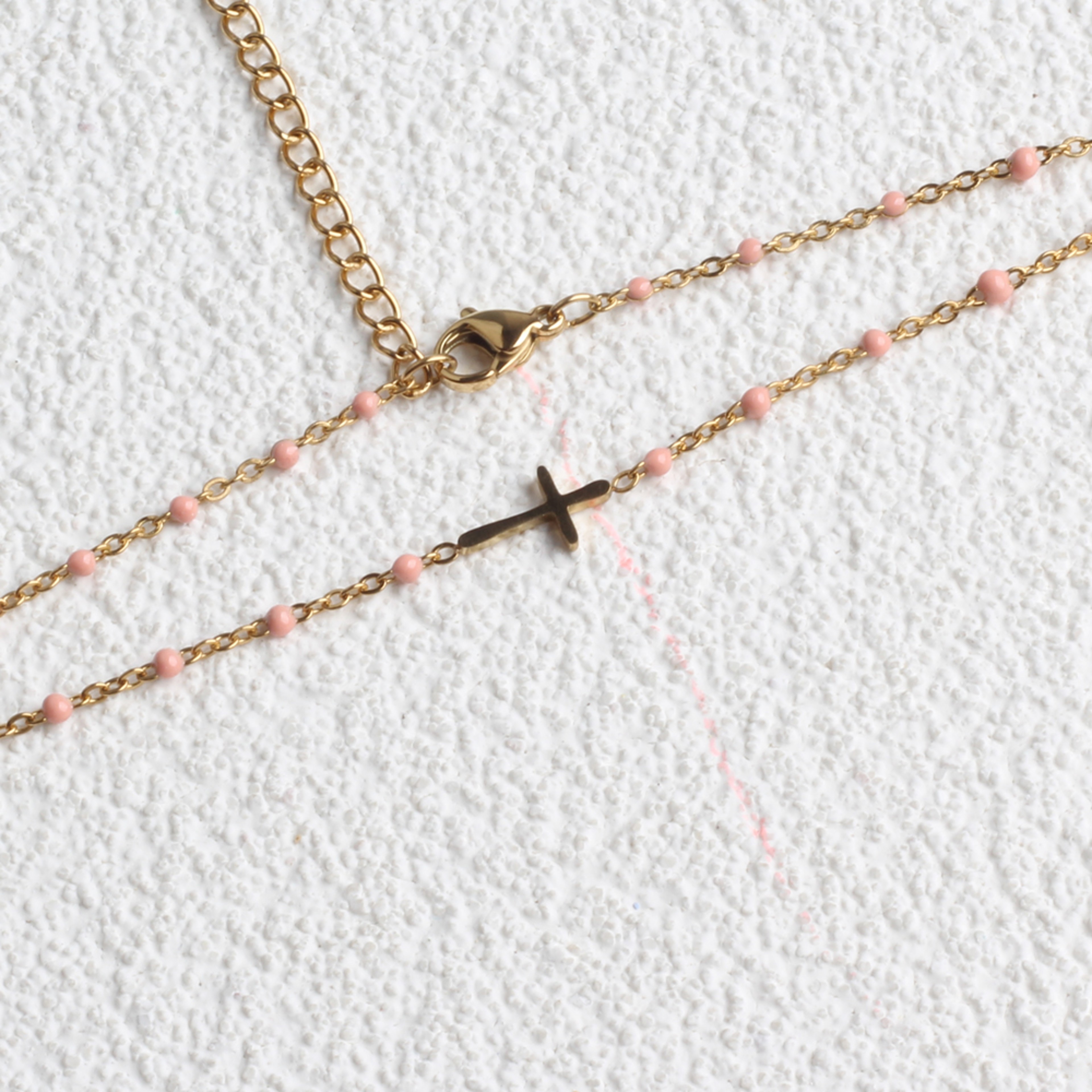 Bohemian Cross Pendant Necklace Gold Plated Stainless Steel Necklace For Women 8