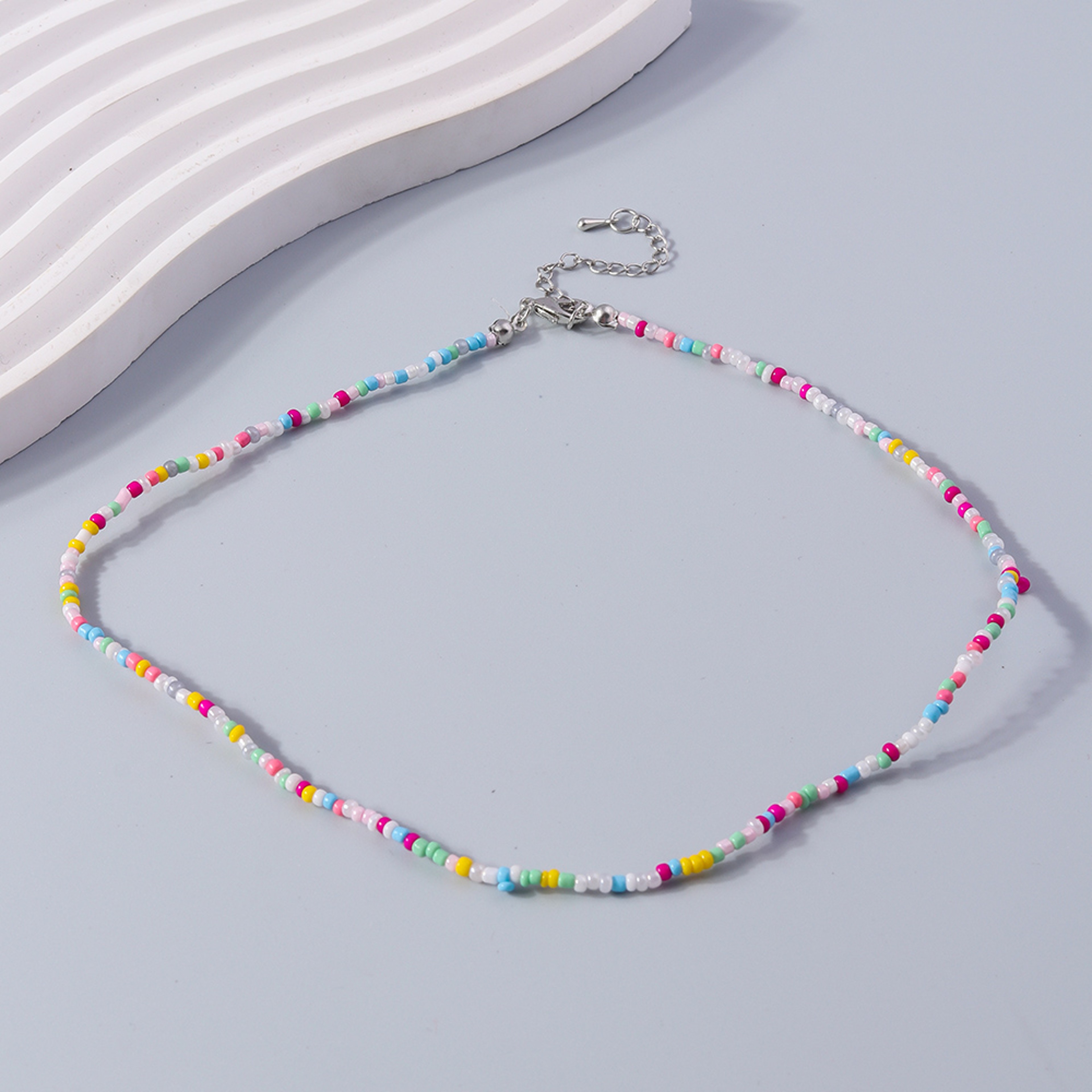 ColorPop Boho Beaded Choker Necklace For Women Colorful Beaded Necklace Summer Jewelry Gift 6