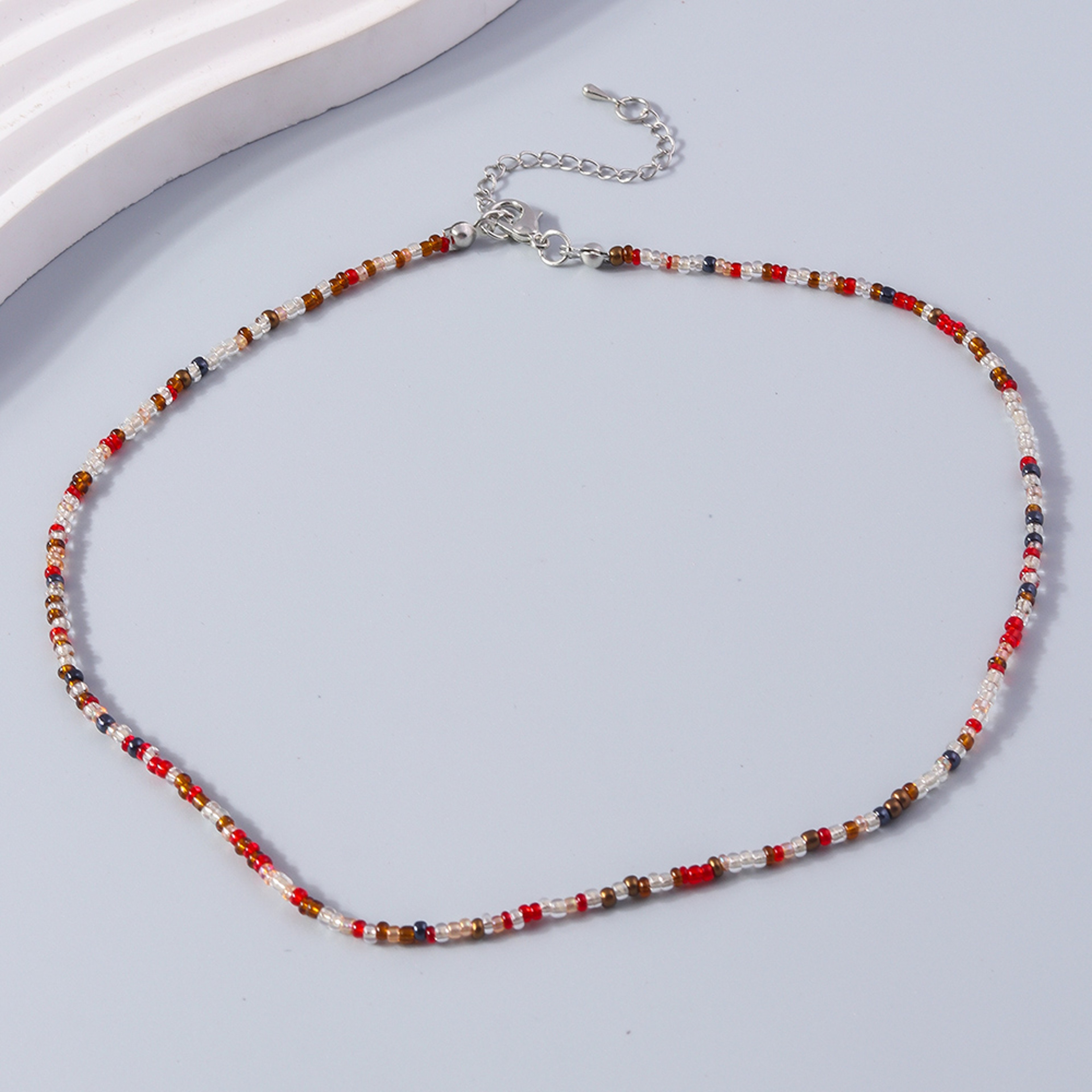 ColorPop Boho Beaded Choker Necklace For Women Colorful Beaded Necklace Summer Jewelry Gift 8