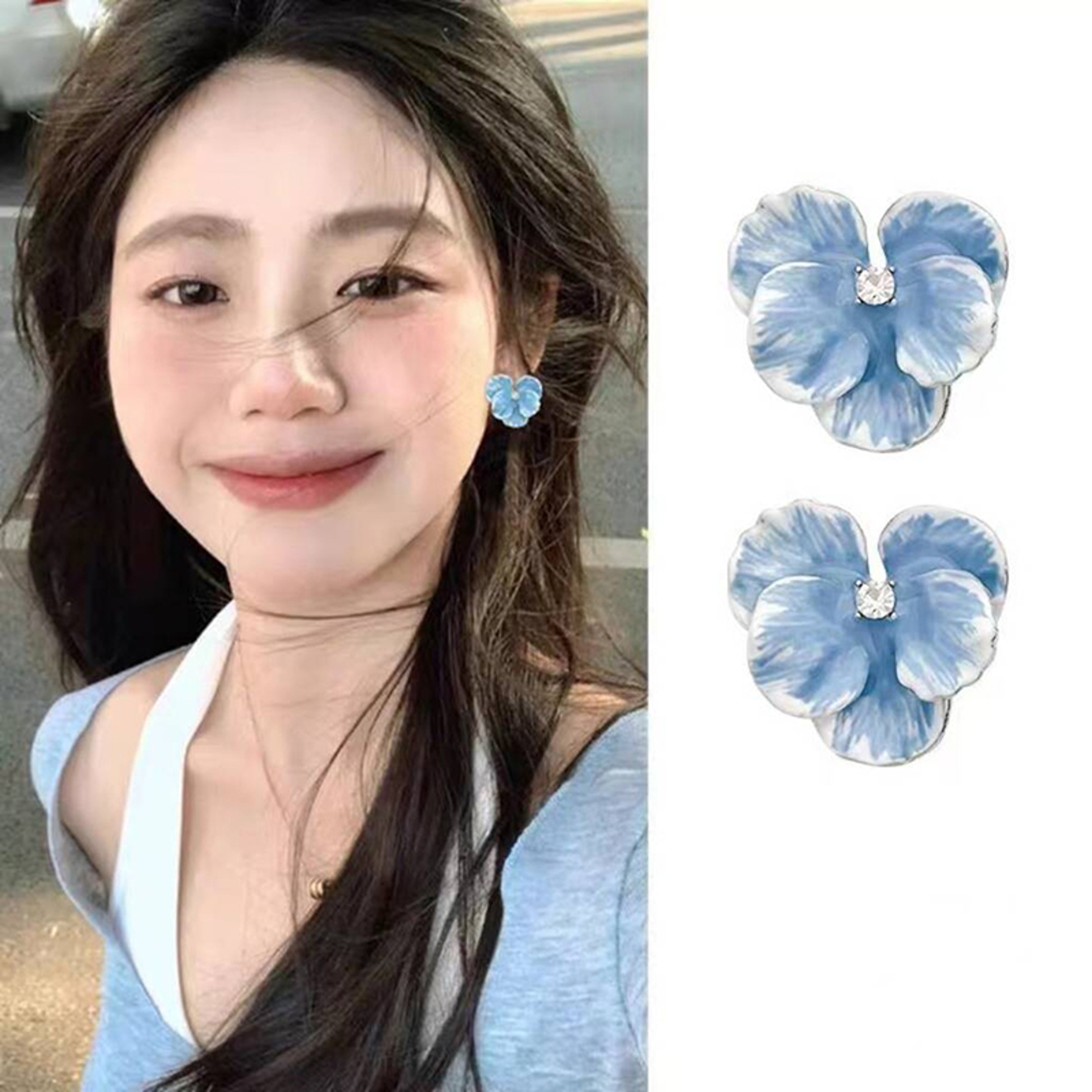 Retro Glazed Flower Earrings Elegant Retro Floral Earrings For Women 1