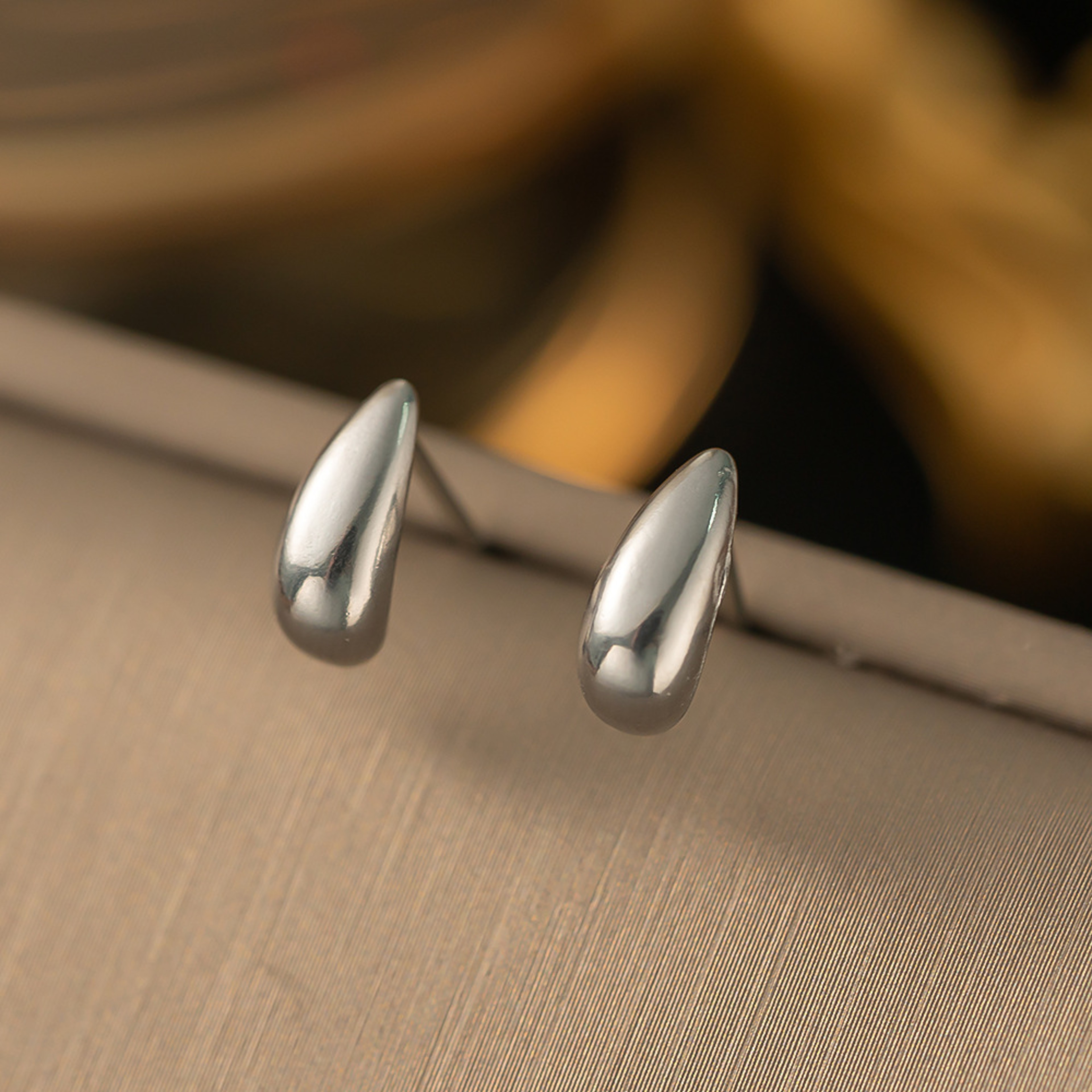 Elegant Stainless Steel Stud Earrings Waterproof Water Drop Earrings for Women & Girls – view 2