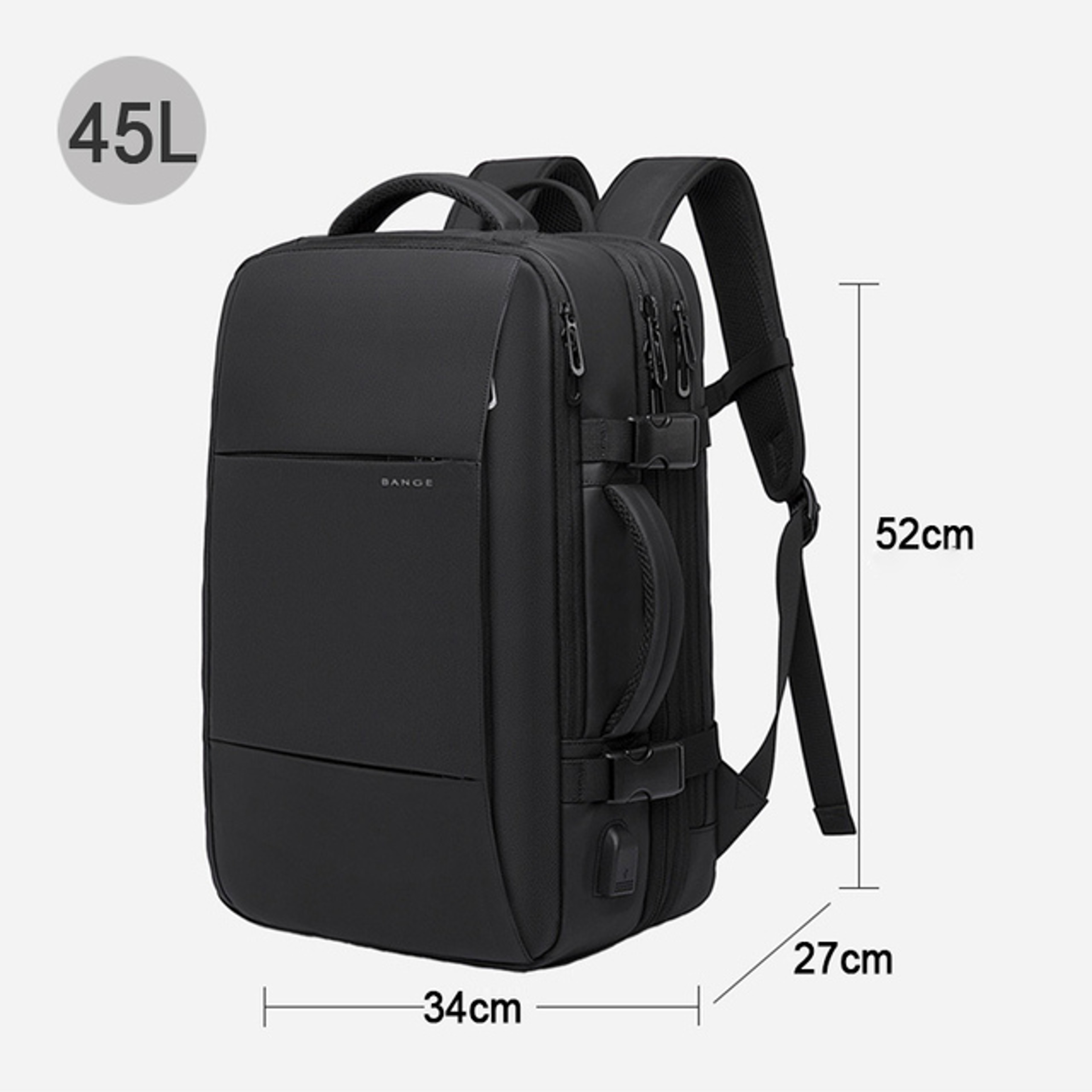 BANGE Travel Backpack Men Business Expandable USB Large Capacity Laptop Waterproof Fashion Backpack – view 10