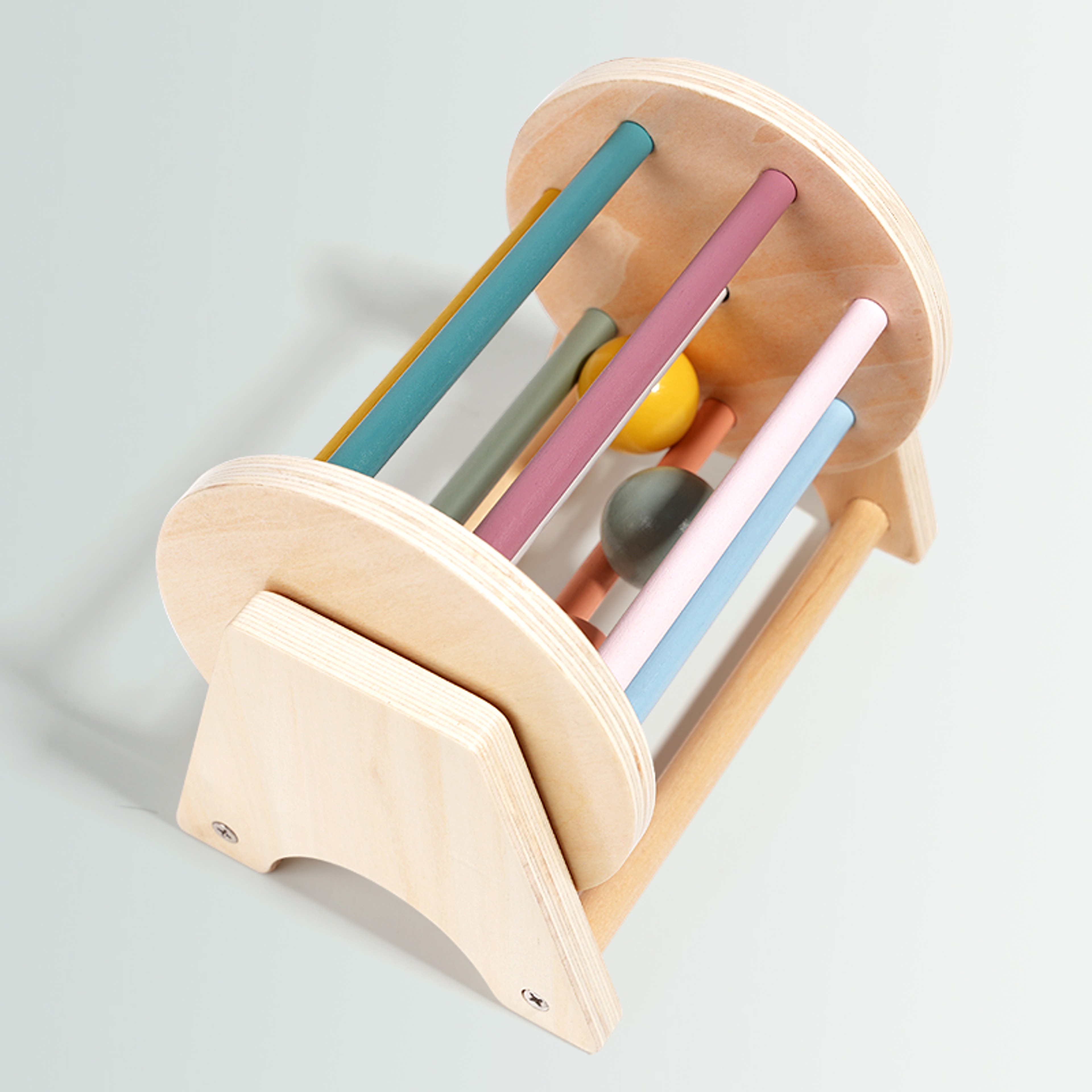 Baby Montessori Wooden Spinning Drum Toy For Early Education Ideal Developmental Gift For 13YearOld 3