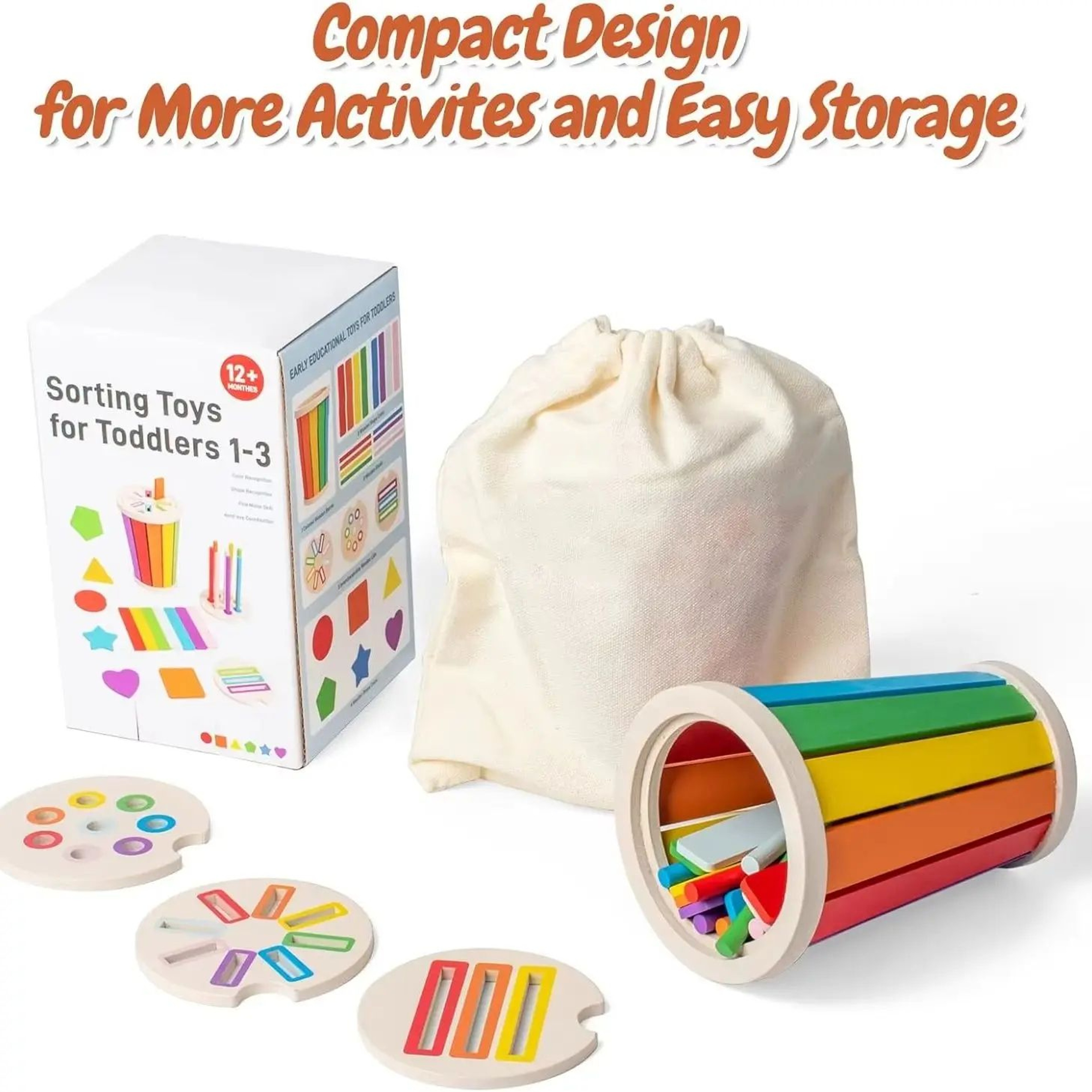 Montessori Color Sorting  Matching Wooden Toy For Kids Educational Shape Recognition Toy For Toddle 5