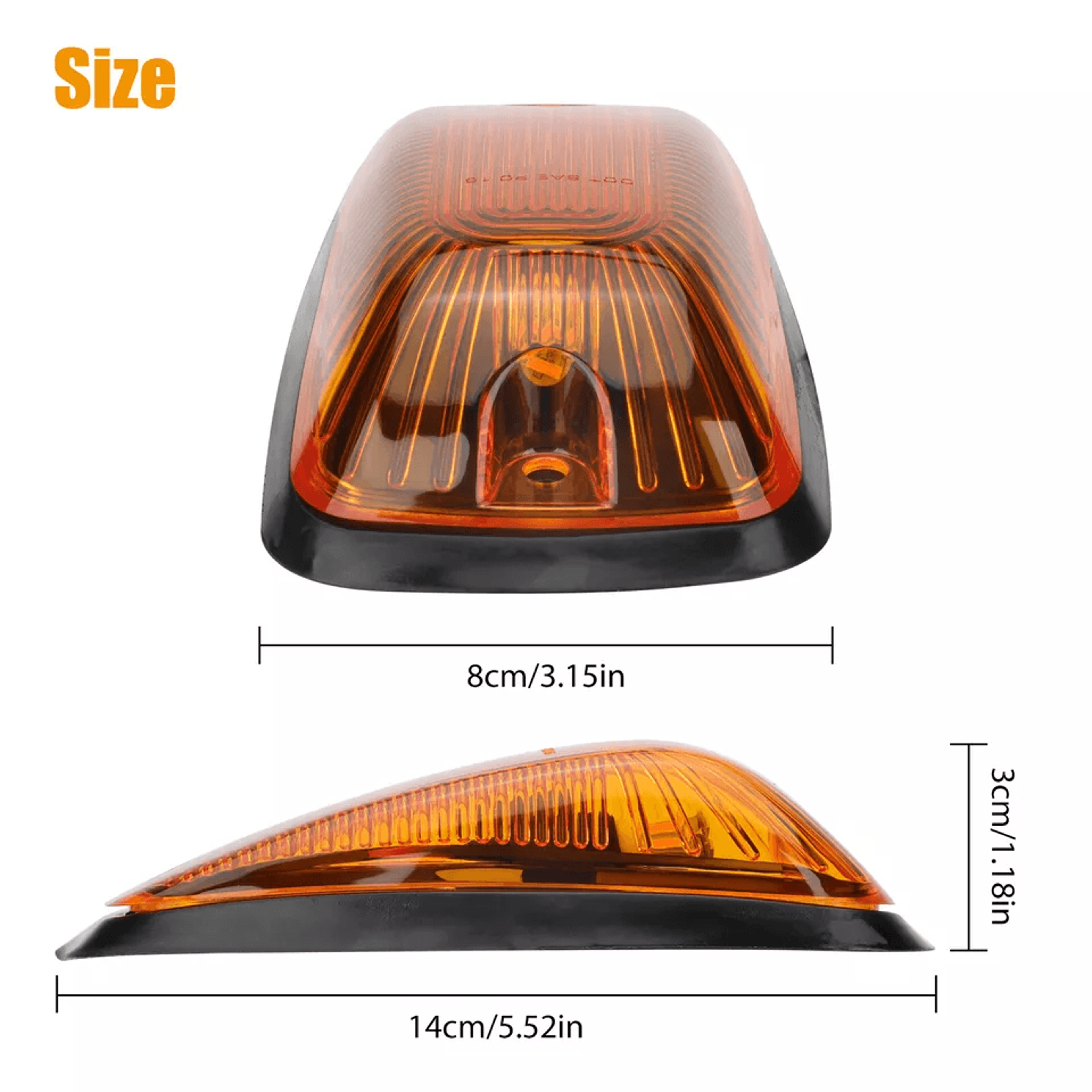 LED Cab Marker Roof Light Amber Lens For Pickup Trucks Replacement 3
