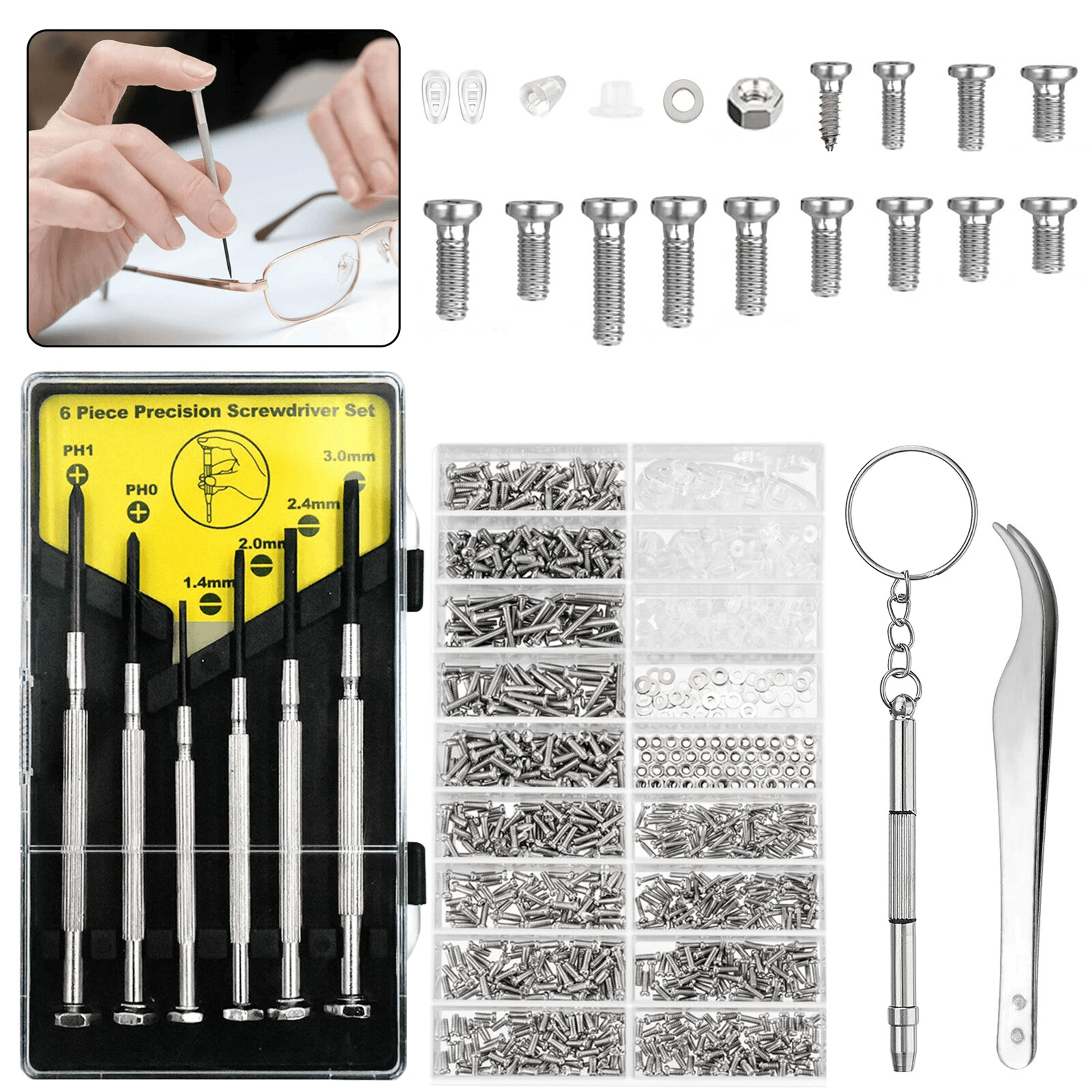 Screw Nut Nose Pad Repair Kit For Eyeglasses Sunglasses  Watches 0