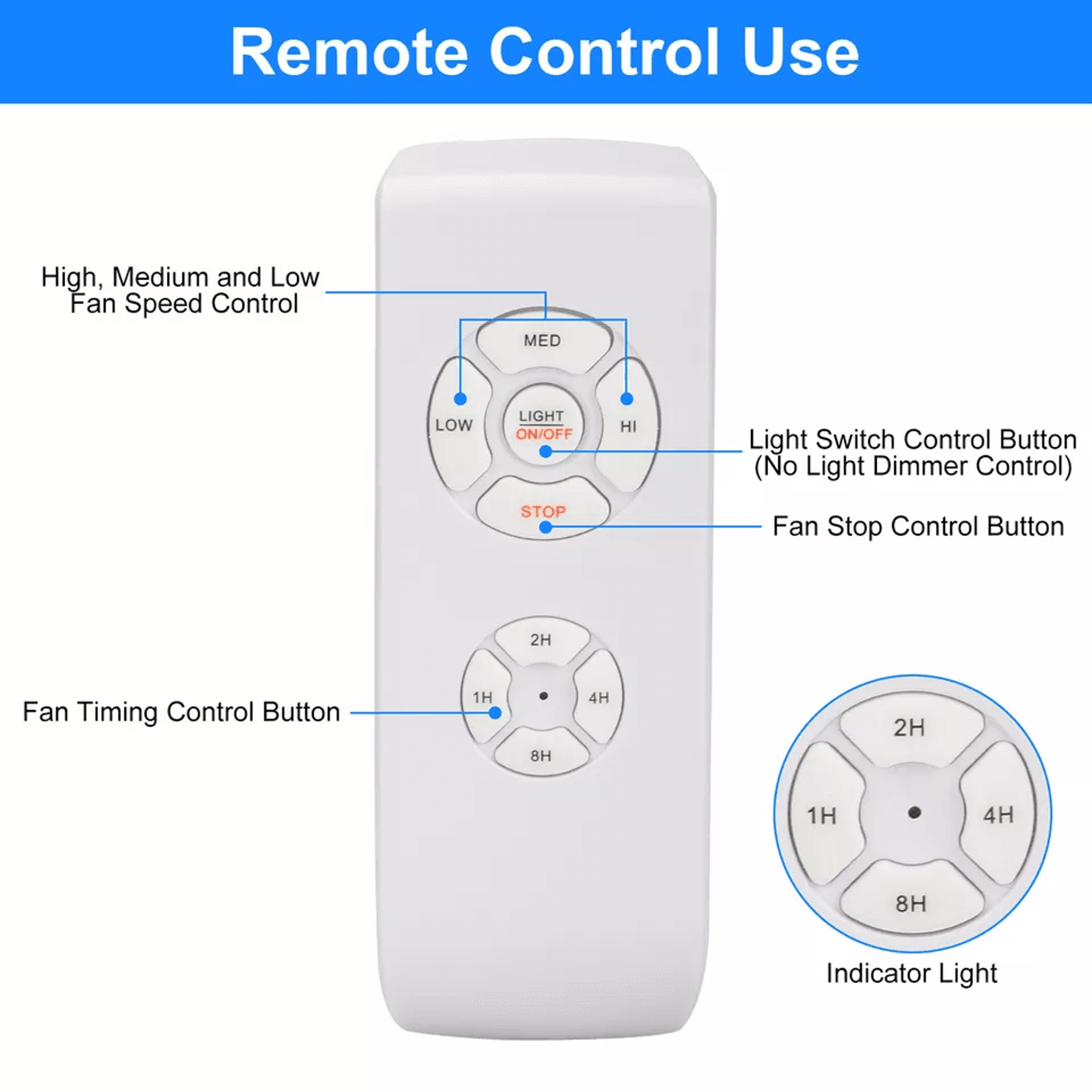 Wireless Remote Control Receiver Kit For Universal Ceiling Fan Light Speed Timing Control Compatibl 8