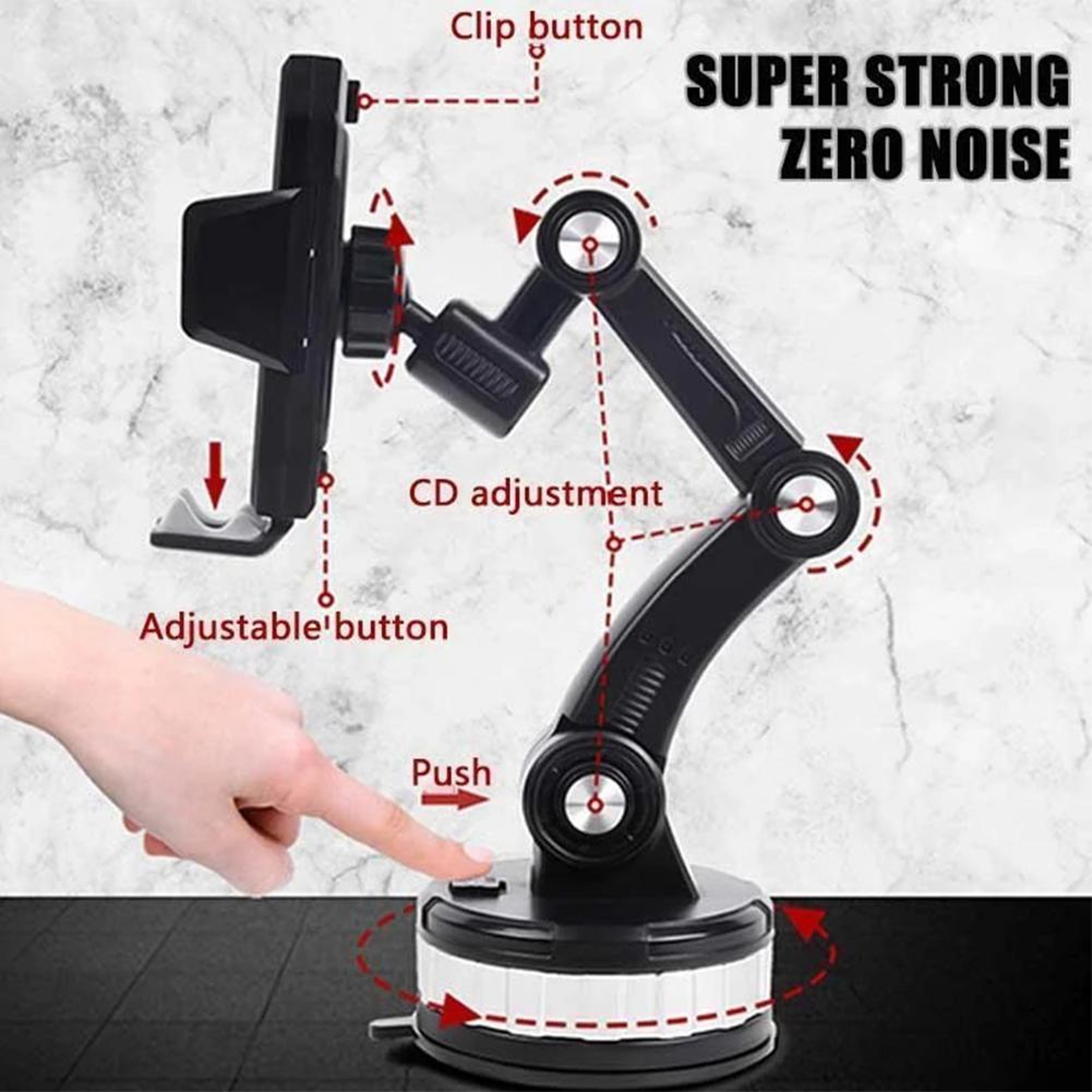 Super Adsorption Phone Holder, Adjustable Car Holder with 360° Rotation for Universal Windshield & Dashboard Mount – view 6