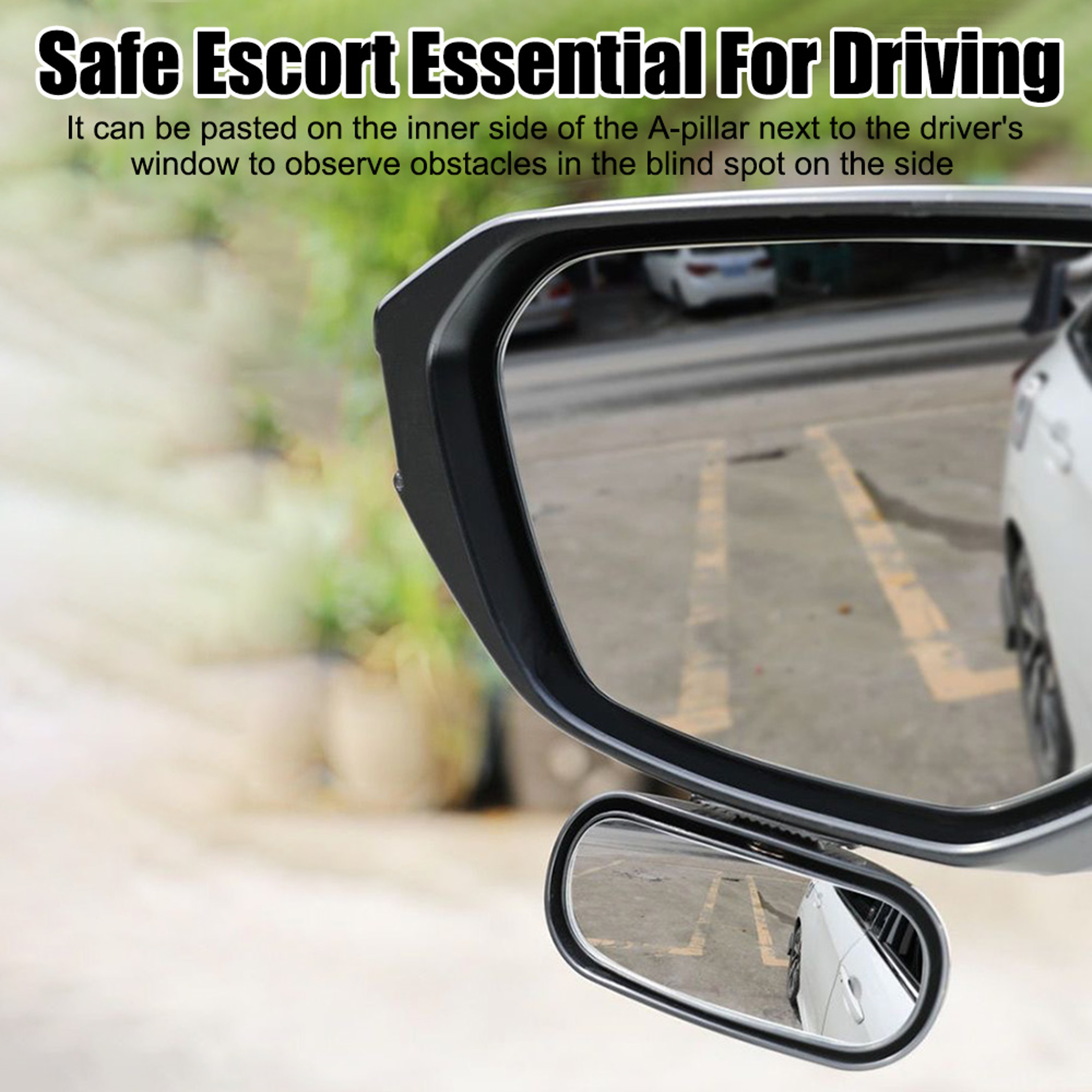 Car Blind Spot Eliminator HD Glass Auxiliary Mirror With 360 Rotation For Safer Lane Changes  Rever 2