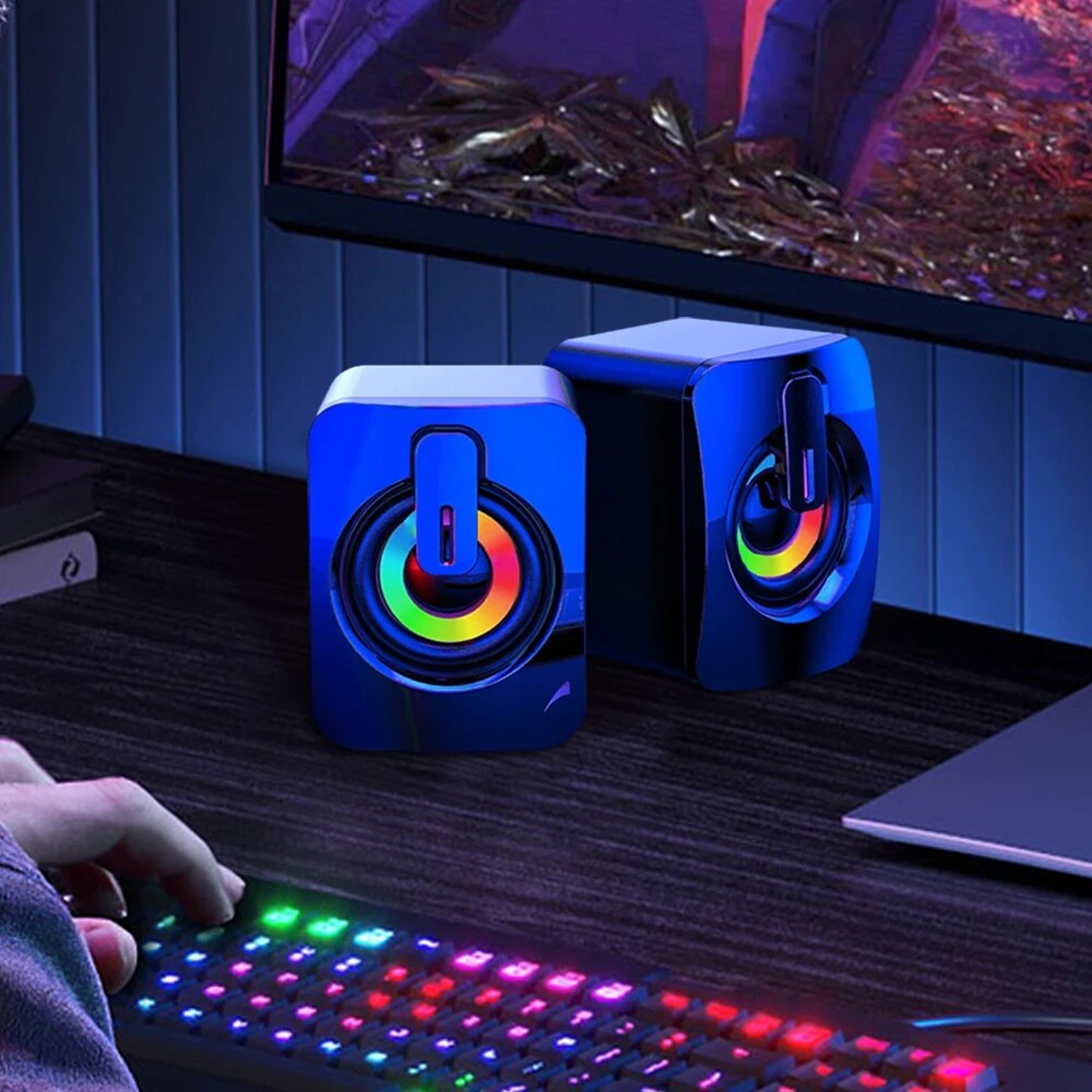 Premium Computer Speakers with LED Lights High-Fidelity PC Sound Box for Desktop & Gaming Setup – view 2