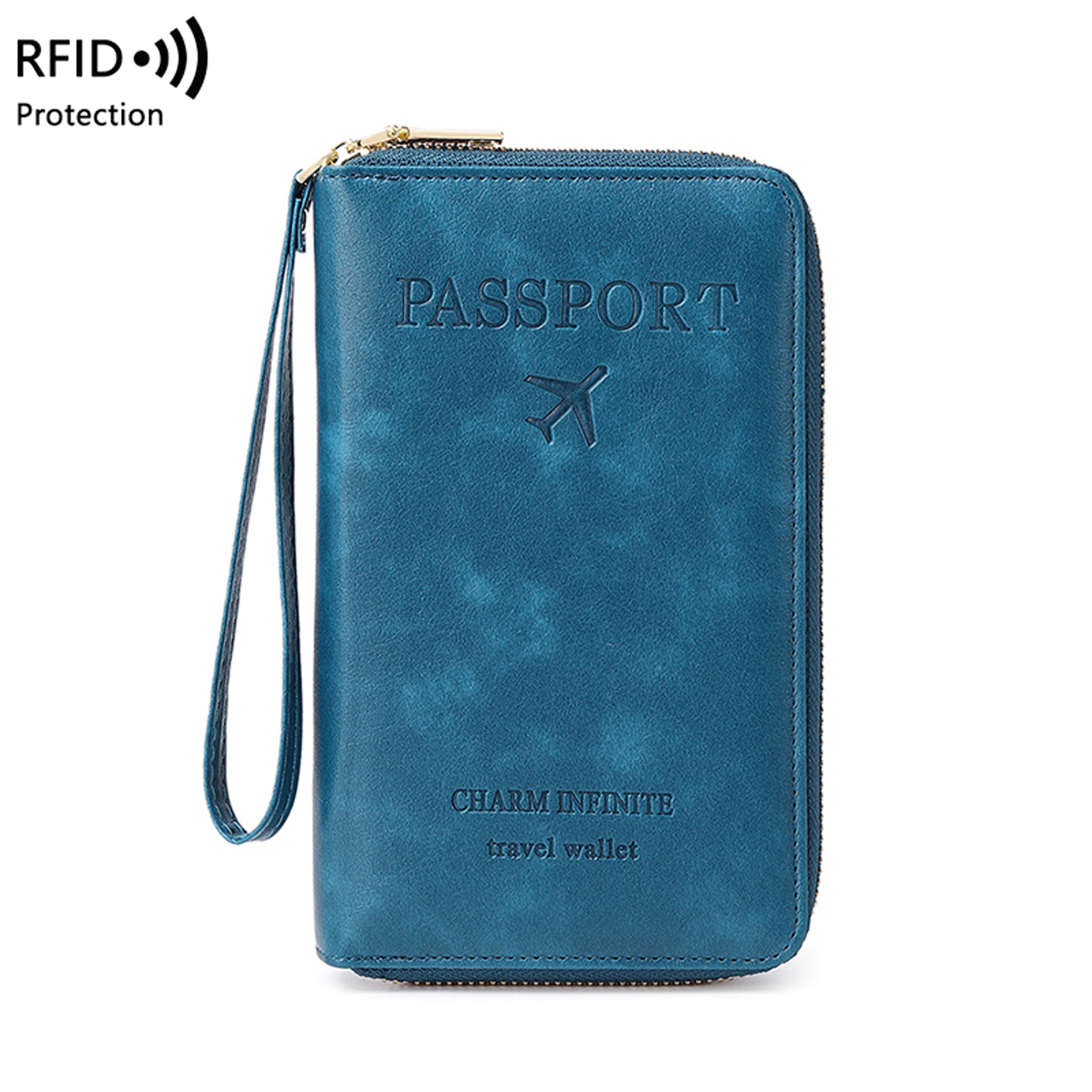 Multifunctional Blocking Travel Wallet, Passport Holder, Ticket Organizer, Credit Card Zipper Pouch with Wrist Strap – view 9