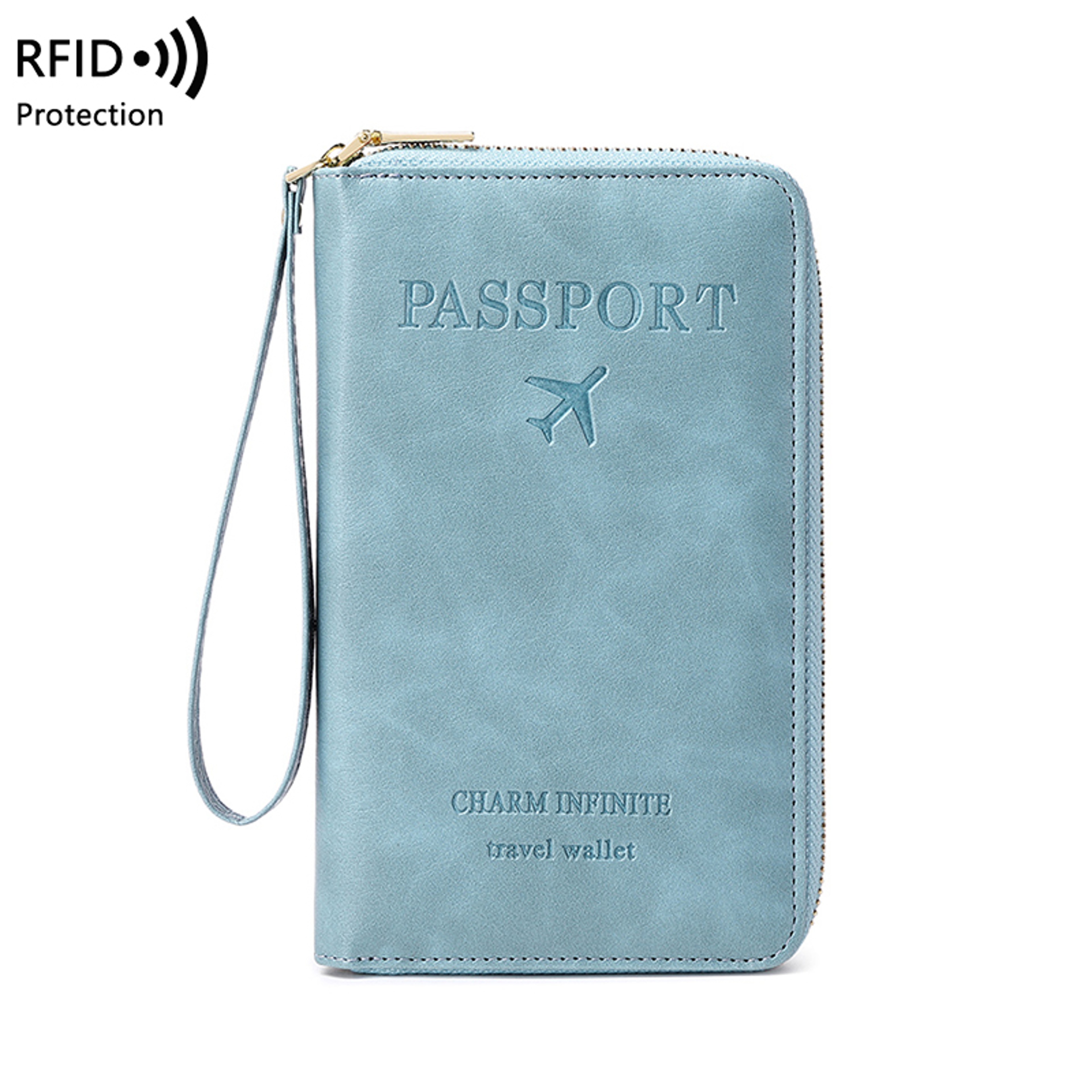 Multifunctional Blocking Travel Wallet, Passport Holder, Ticket Organizer, Credit Card Zipper Pouch with Wrist Strap – view 11