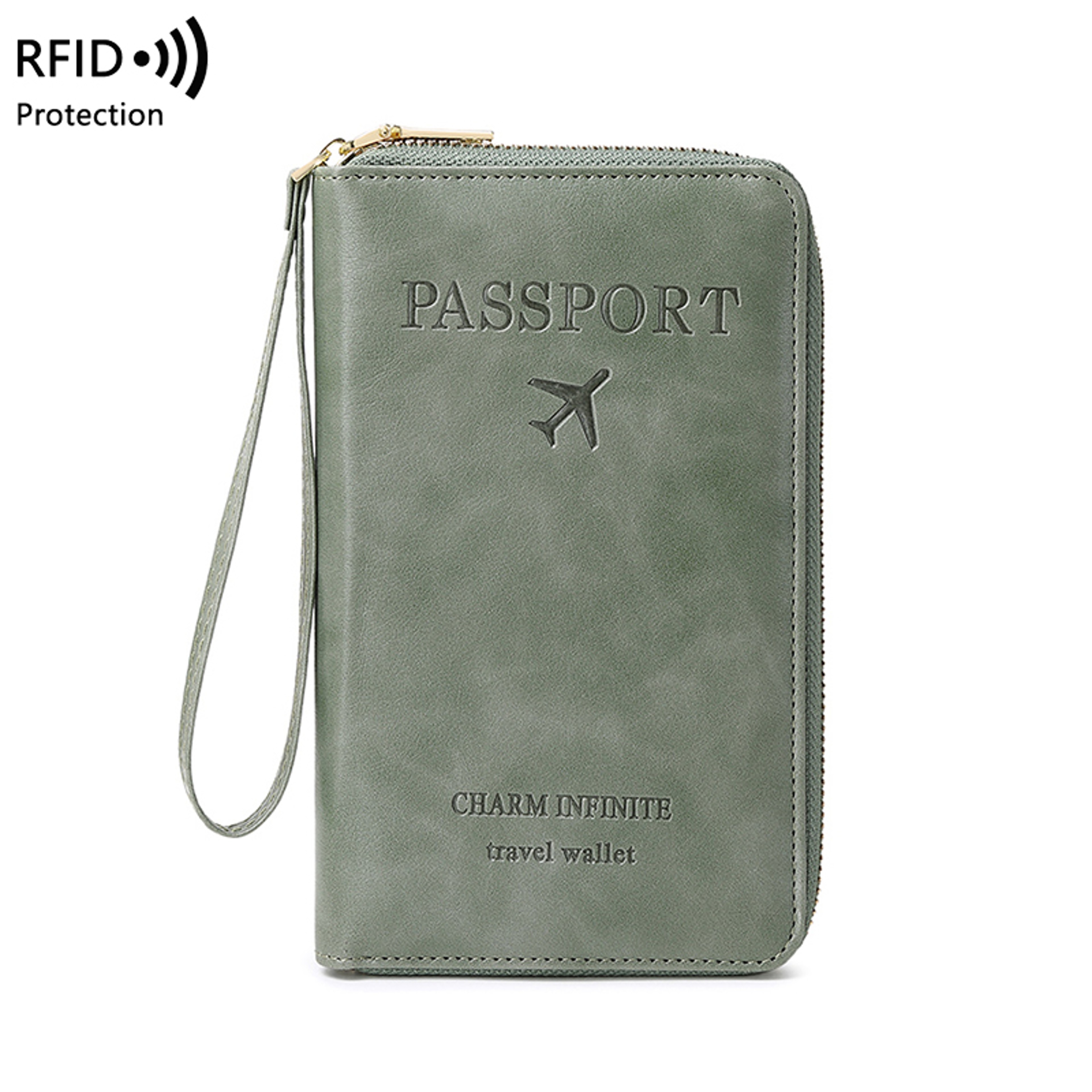 Multifunctional Blocking Travel Wallet, Passport Holder, Ticket Organizer, Credit Card Zipper Pouch with Wrist Strap – view 14