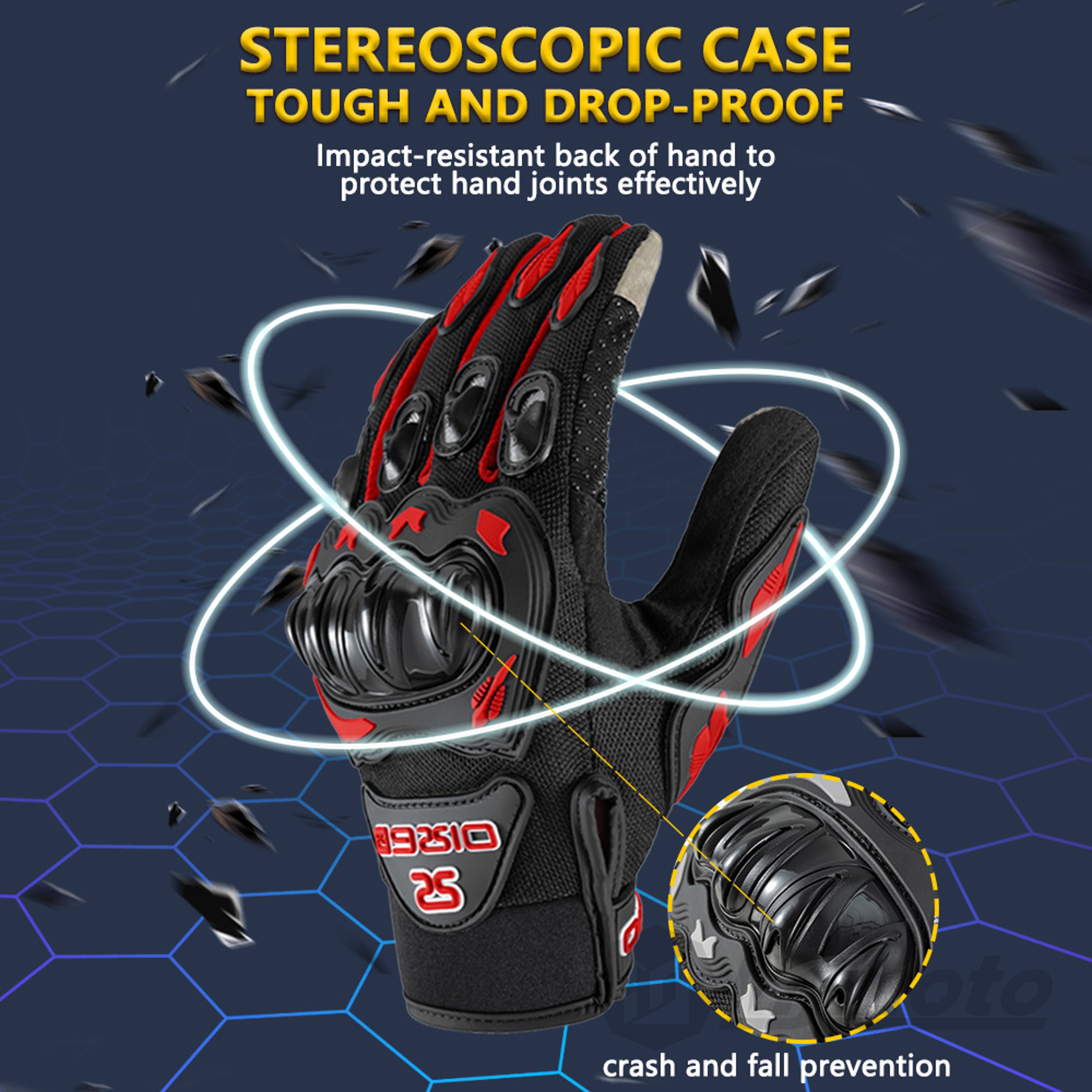 Summer Breathable Full Finger Motorcycle Gloves Touch Screen Non-slip Motocross Racing Biker Gloves Wear-resistant – view 3