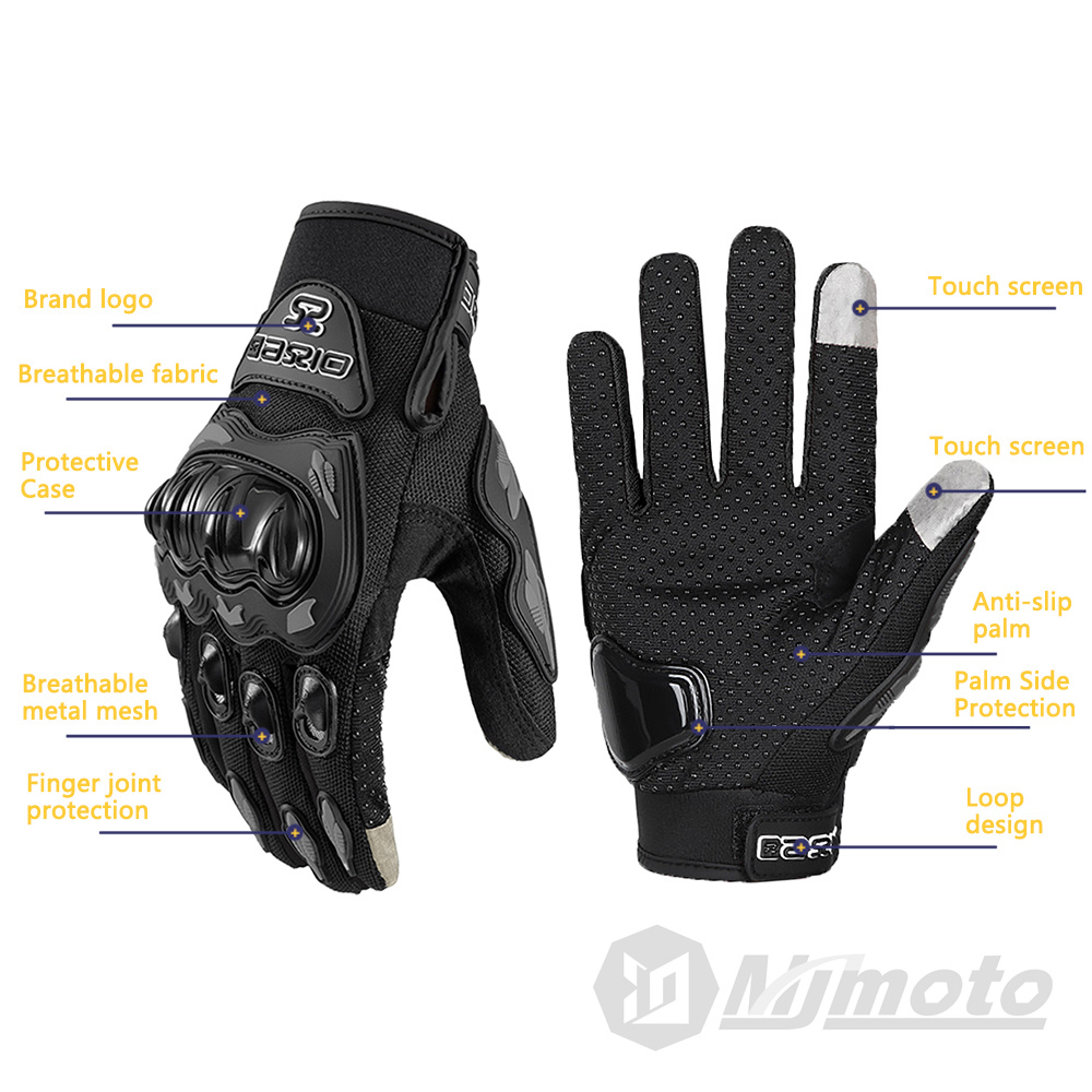 Summer Breathable Full Finger Motorcycle Gloves Touch Screen Non-slip Motocross Racing Biker Gloves Wear-resistant – view 5
