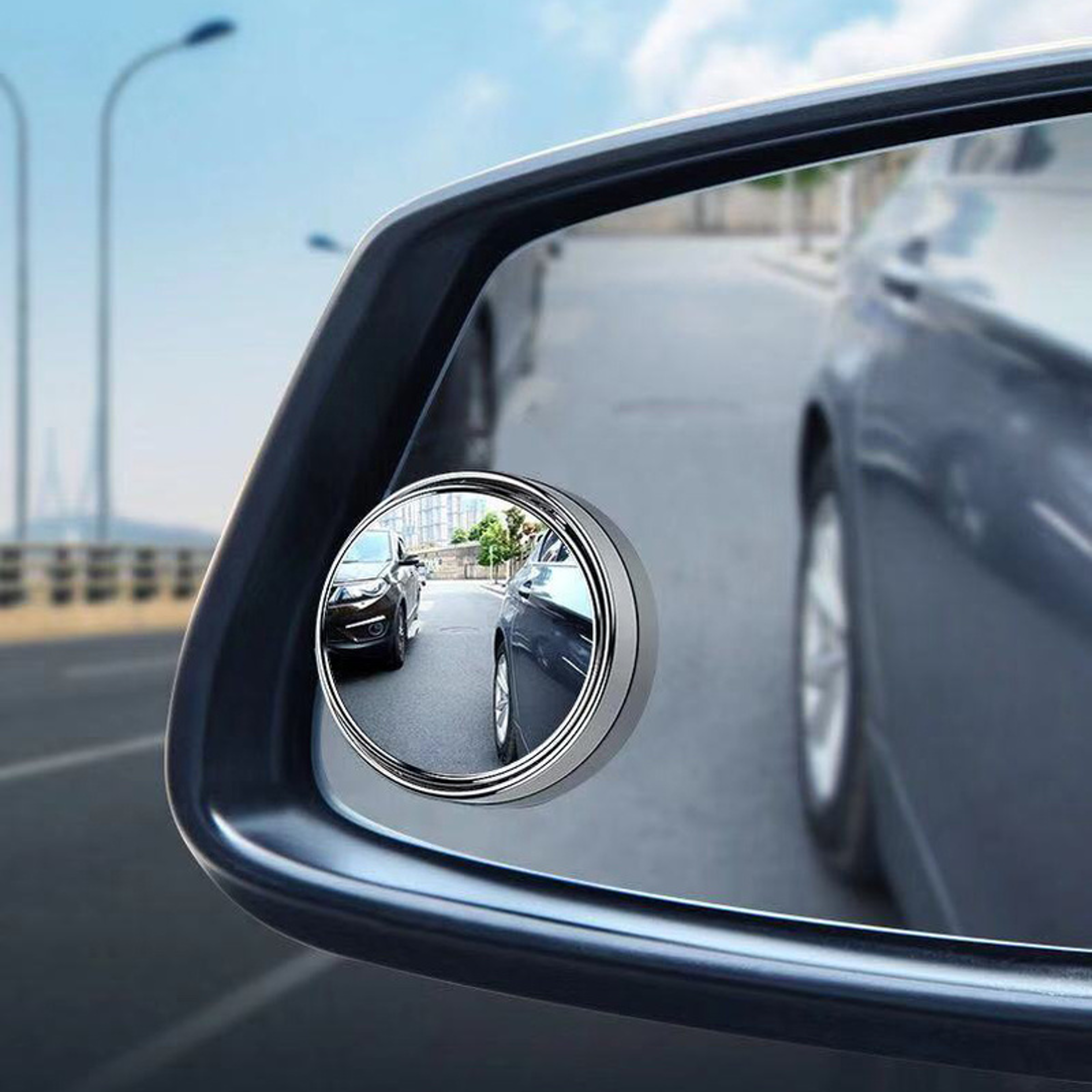 Adjustable Car Blind Spot Mirror, Wide Angle Convex Rearview Mirror for Reverse, Lane Change & Parking Safety – view 6