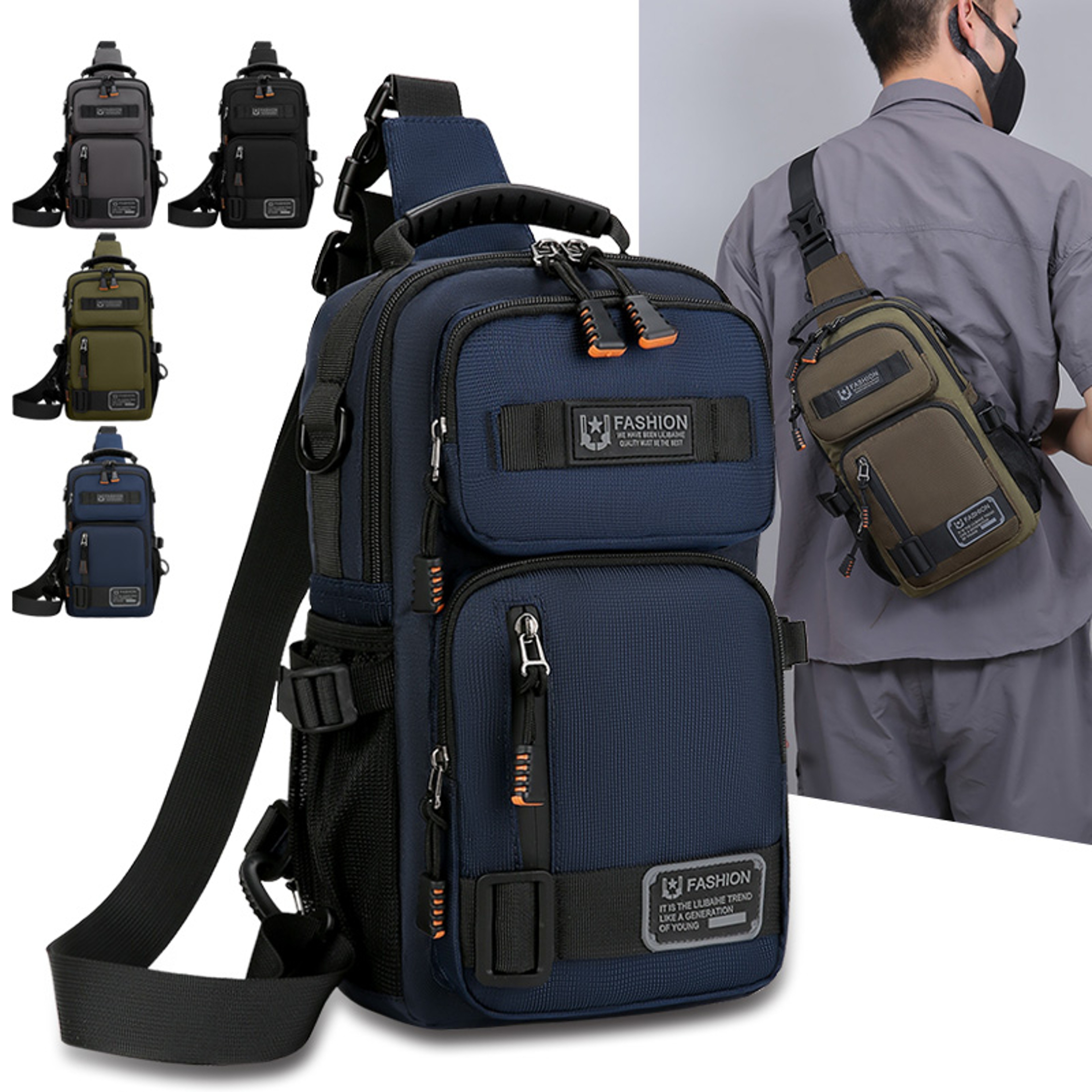 Men Fashion Oxford Chest Bag, Casual Waist Packs & High Quality Crossbody Handbag for Travel, Sport & Everyday Use – view 1