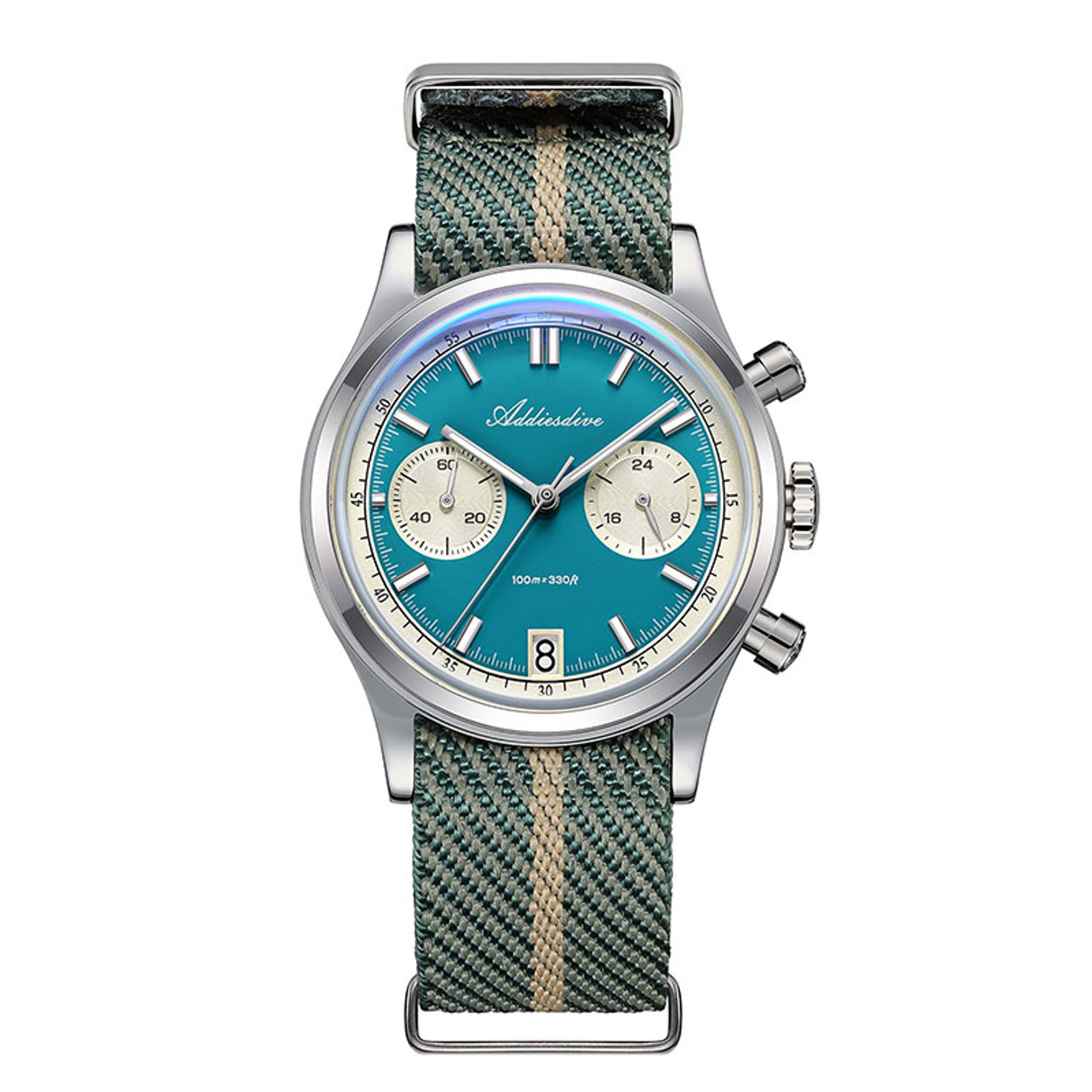 Men Chronograph Watch, Quartz Wristwatch, Waterproof Bubble Glass, Luminous Dial 38mm – view 8