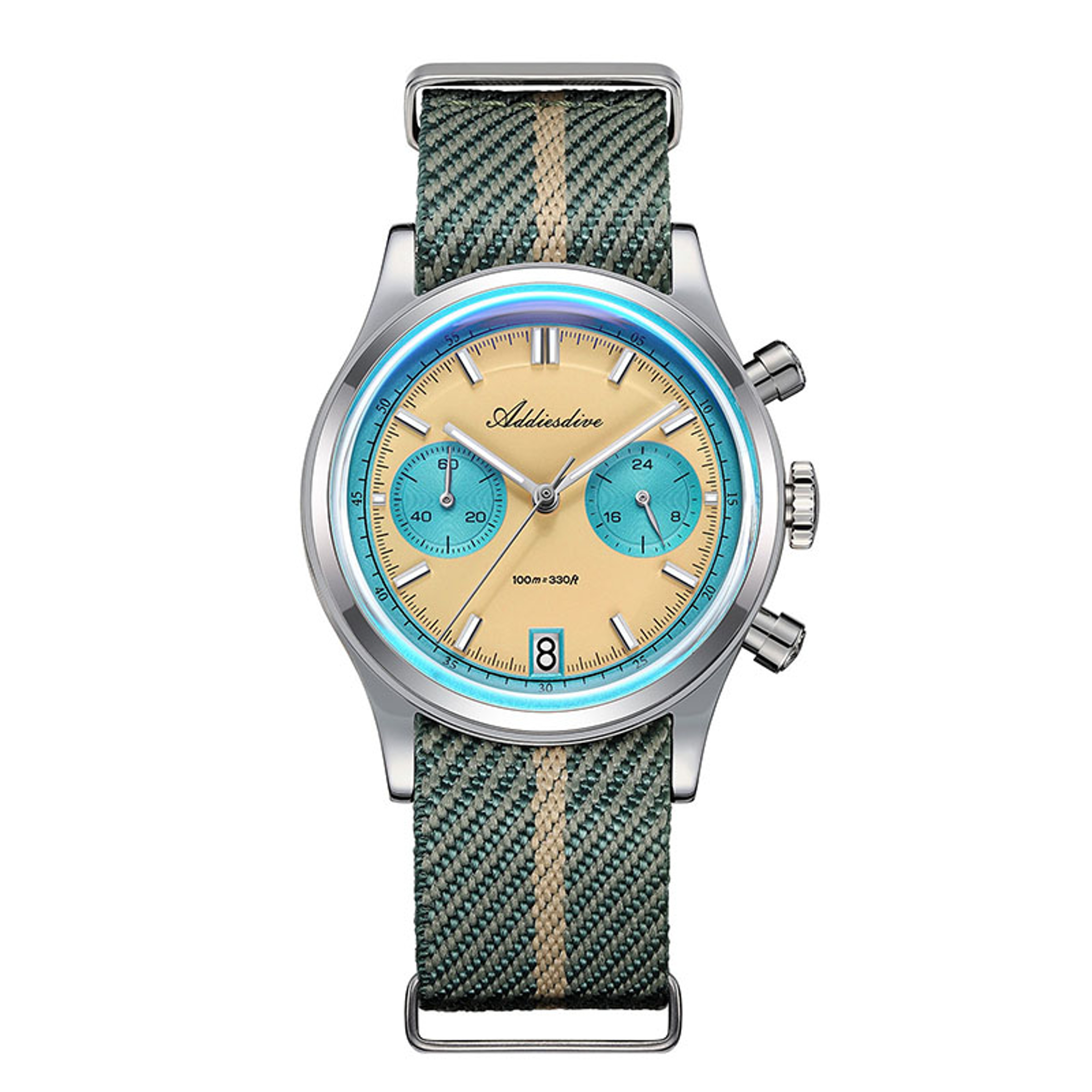 Men Chronograph Watch, Quartz Wristwatch, Waterproof Bubble Glass, Luminous Dial 38mm – view 9