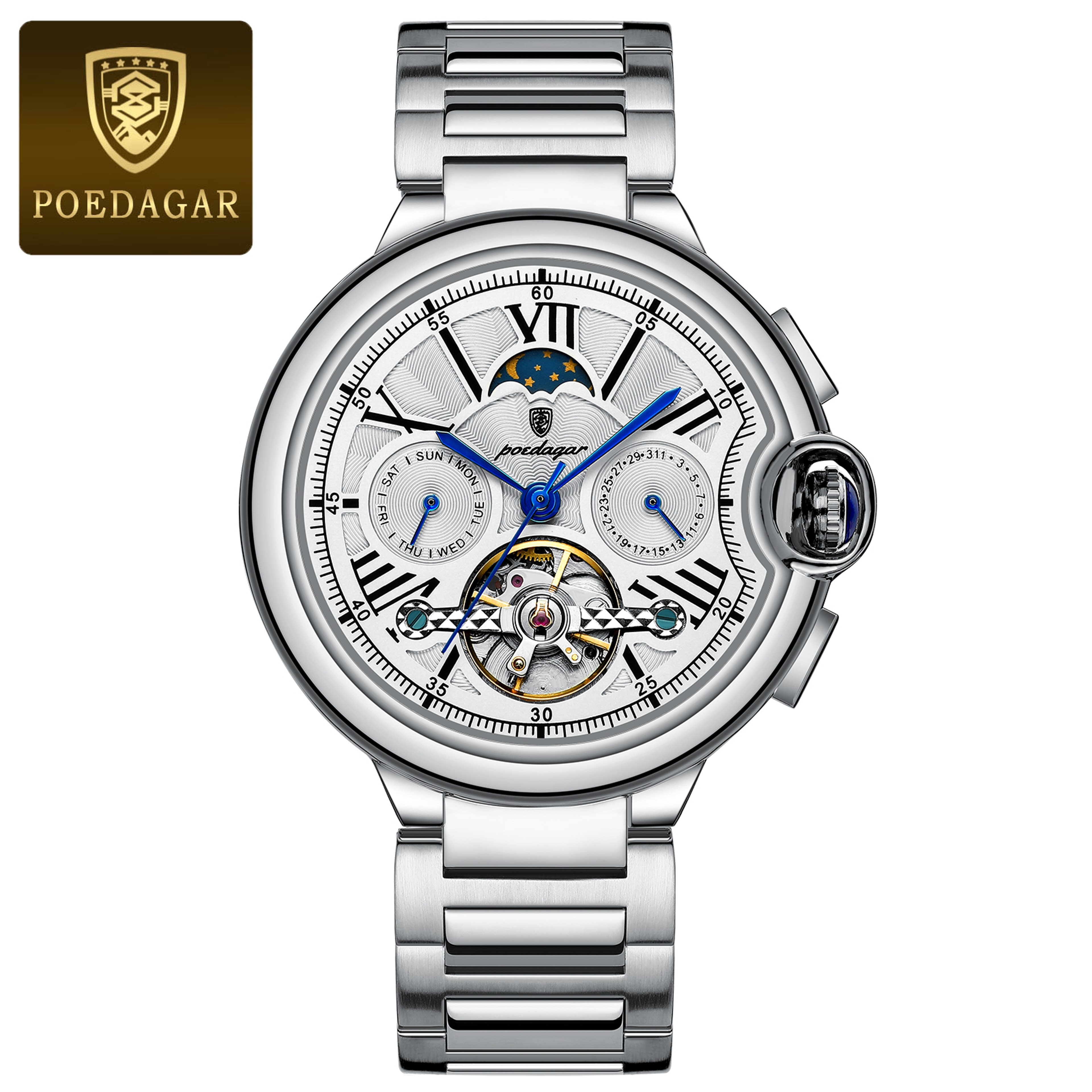 Luxury Man Watch With Hollow Tourbillon Automatic Mechanical Watch For Men Waterproof Stainless Ste 8