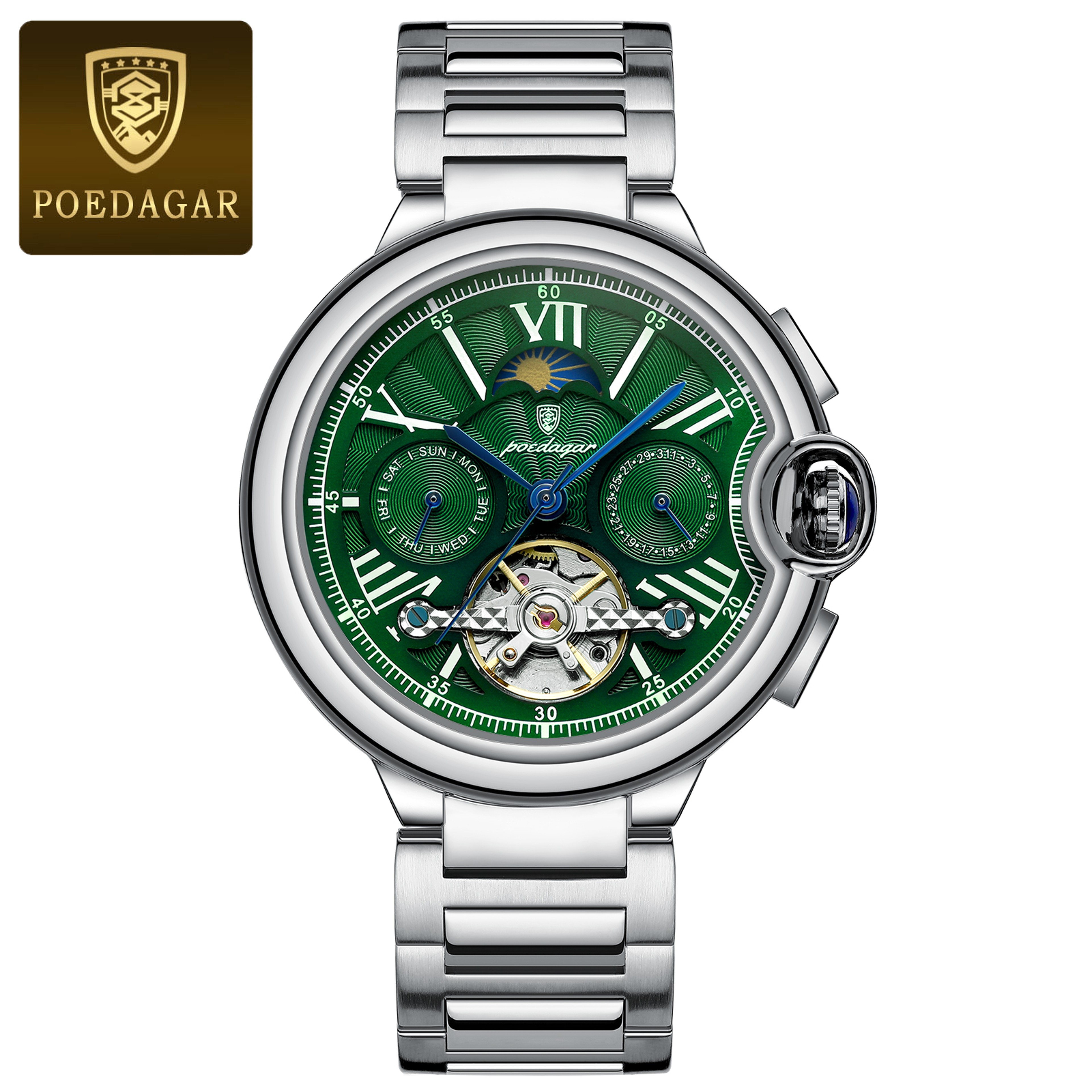 Luxury Man Watch With Hollow Tourbillon Automatic Mechanical Watch For Men Waterproof Stainless Ste 9