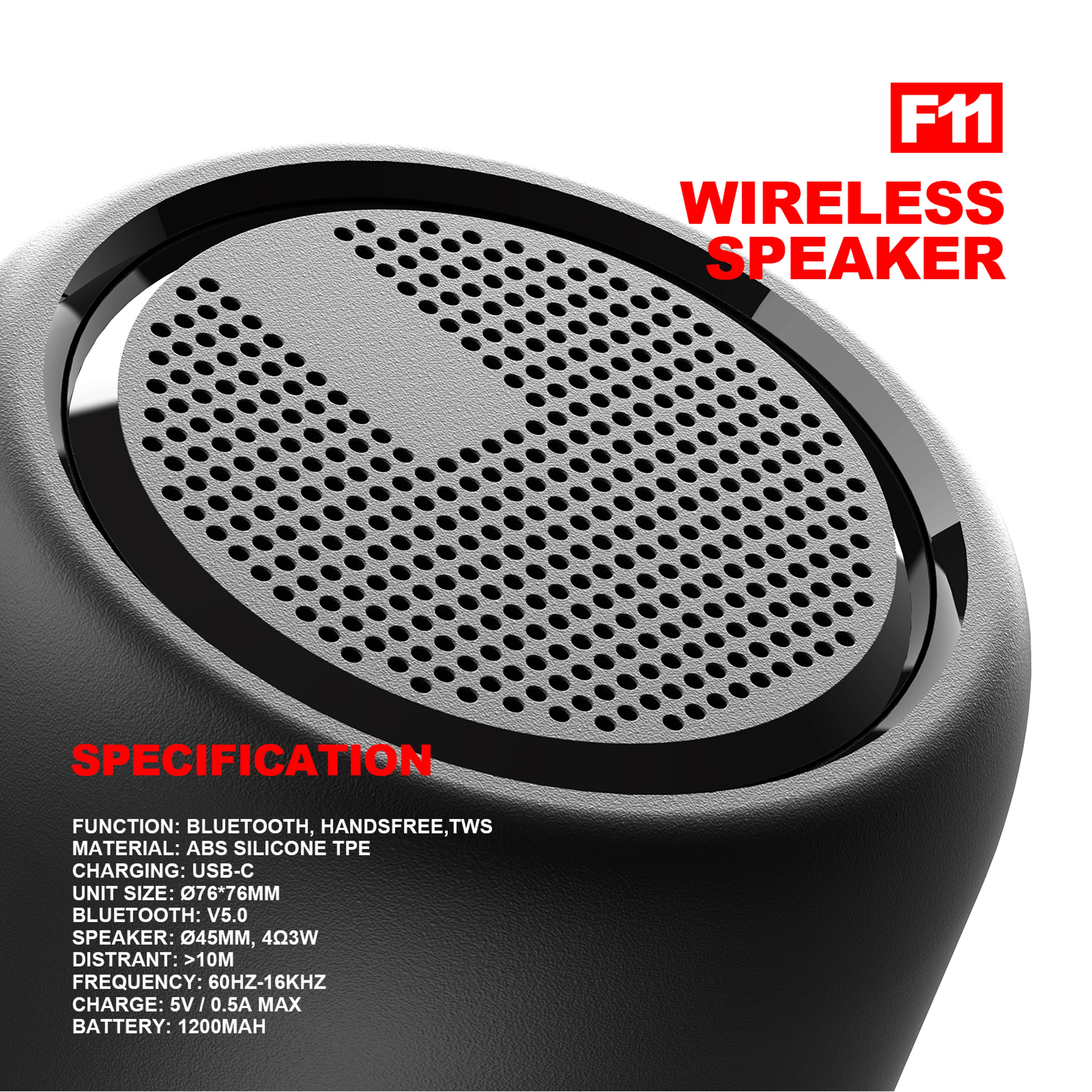 Mini Subwoofer Portable Speaker, New Wireless Music Player, Outdoor Camping Bluetooth Audio TWS, IPX4 Home Gift – view 6