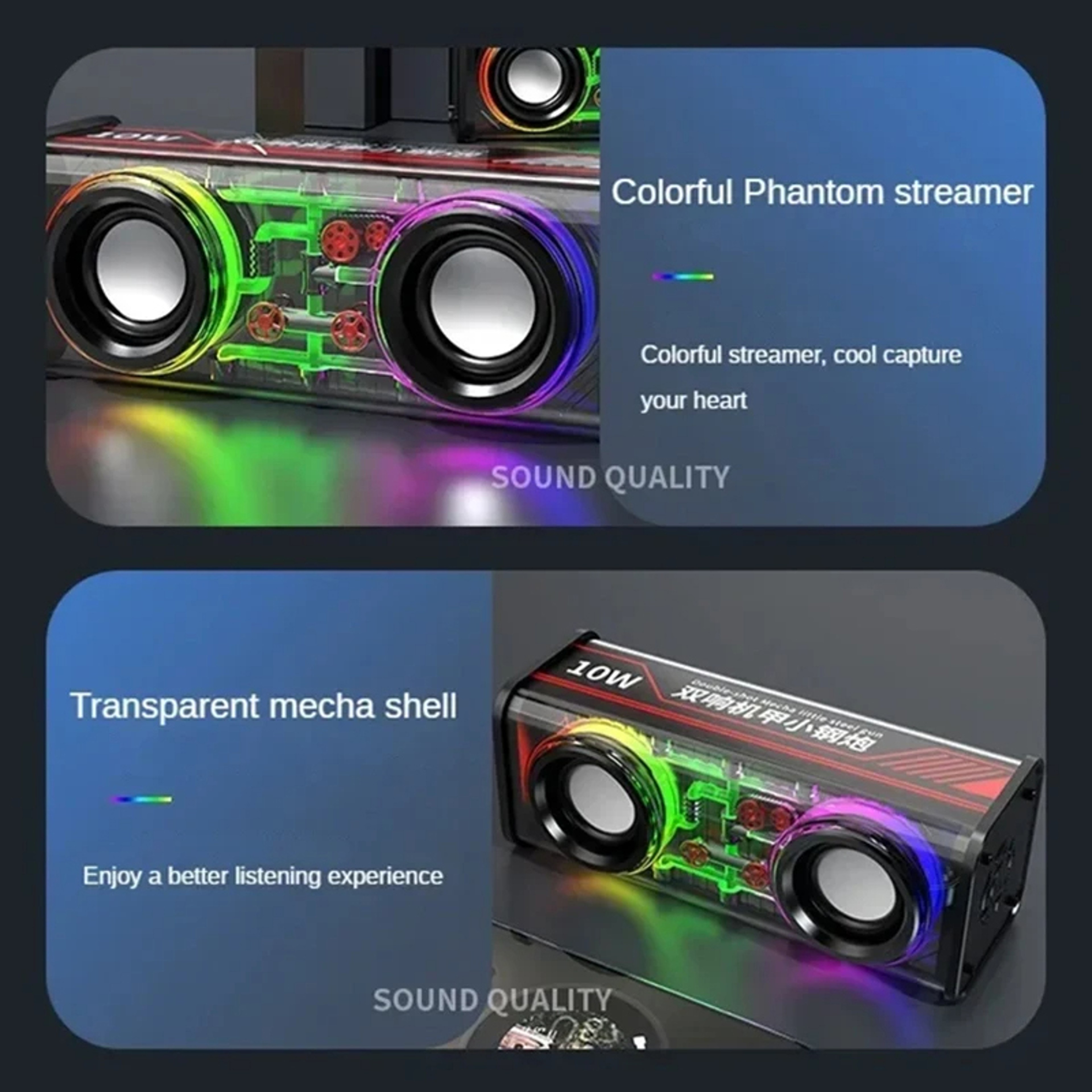 Xiaomi Bluetooth Speakers 5.3 V8 Mecha Subwoofer, RGB Stereo TWS Sound System, Mini Wireless Loudspeaker for Party – view 3