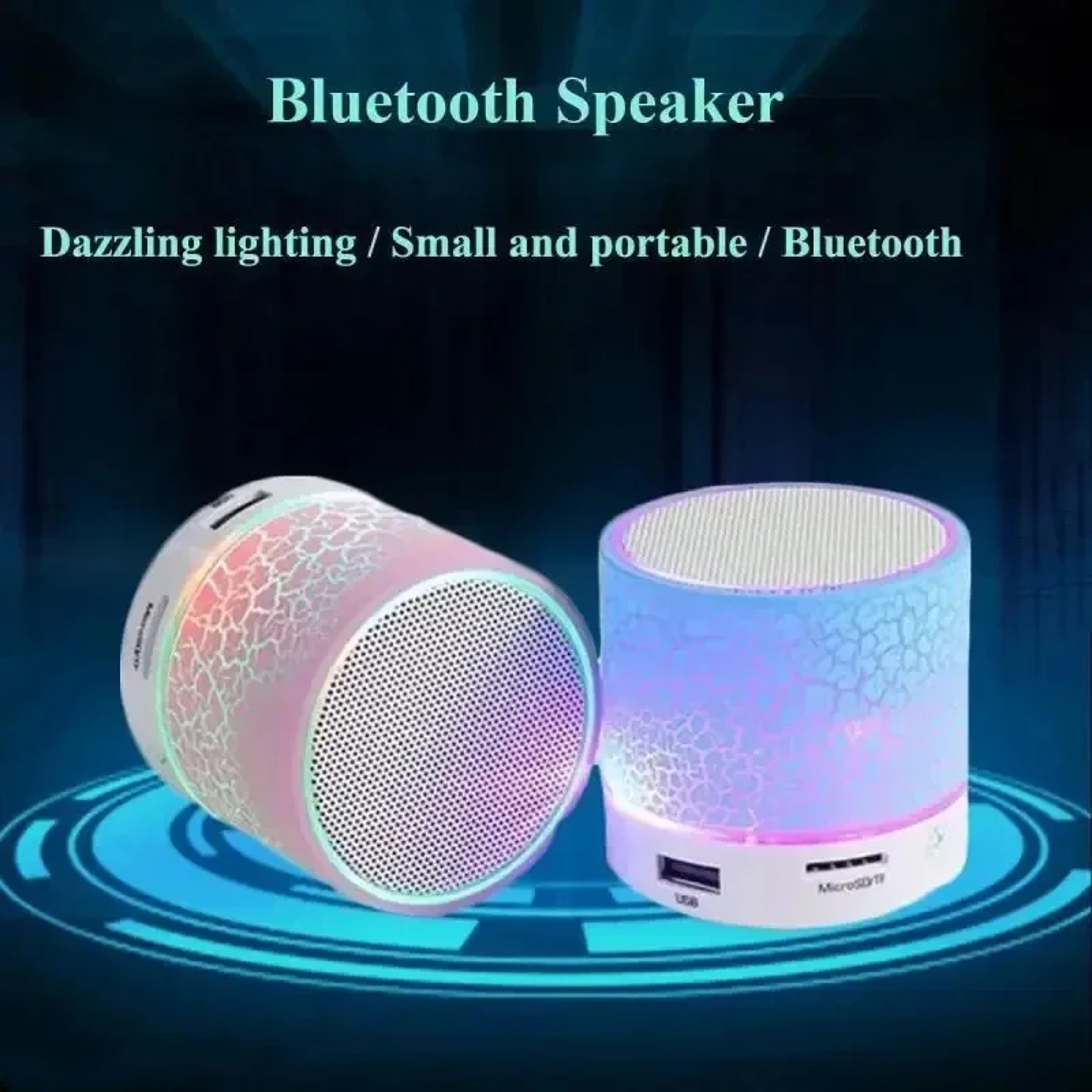 Mini Bluetooth Speaker Wireless Loudspeaker, Crack LED, TF Card USB Subwoofer, Portable MP3 Player for Smartphone – view 1