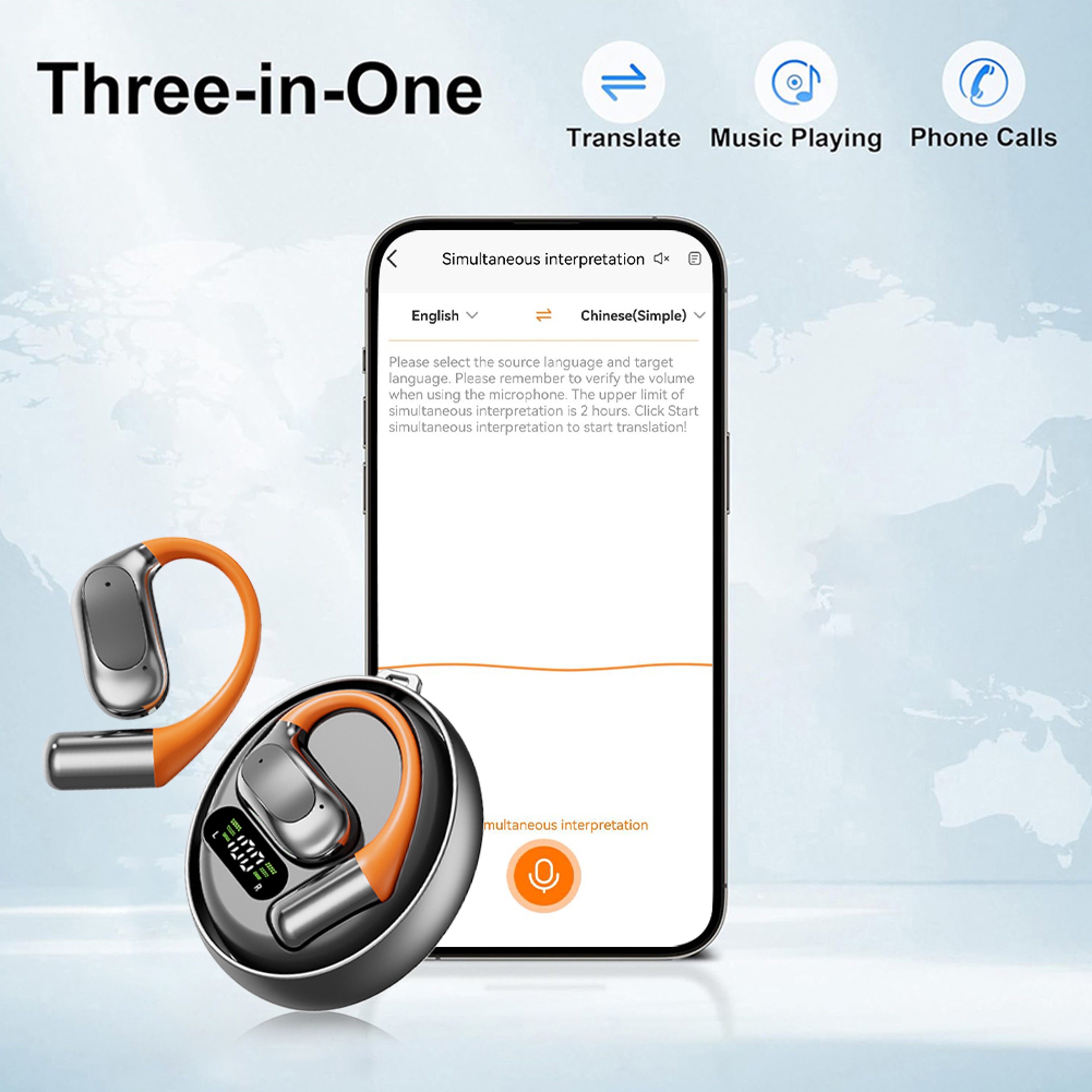 Translation Earbuds Real Time 144 Languages Language Translator Earbuds Translation Headphones for Travel and Learning – view 2